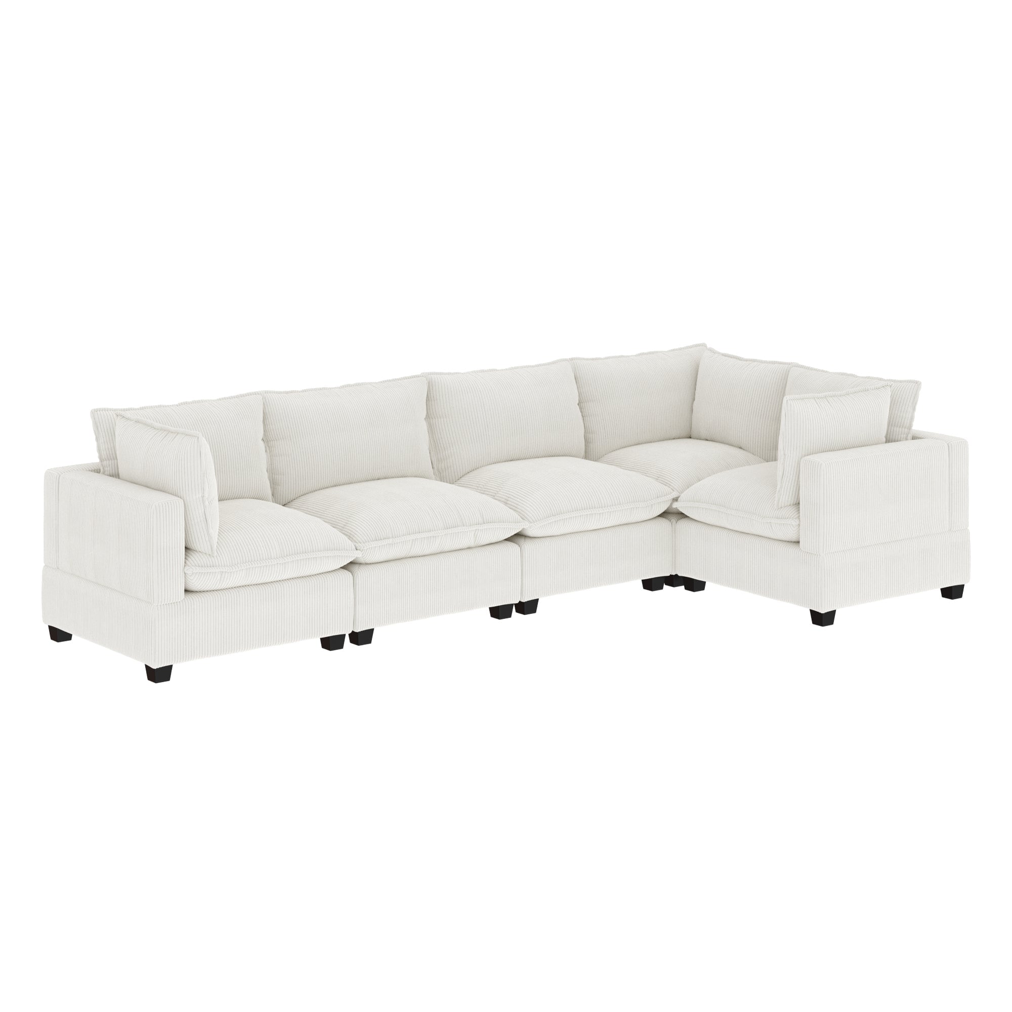 Chelsea Modern Cloud Modular Upholstered Sofa with Deep Seat and Plush Cushions