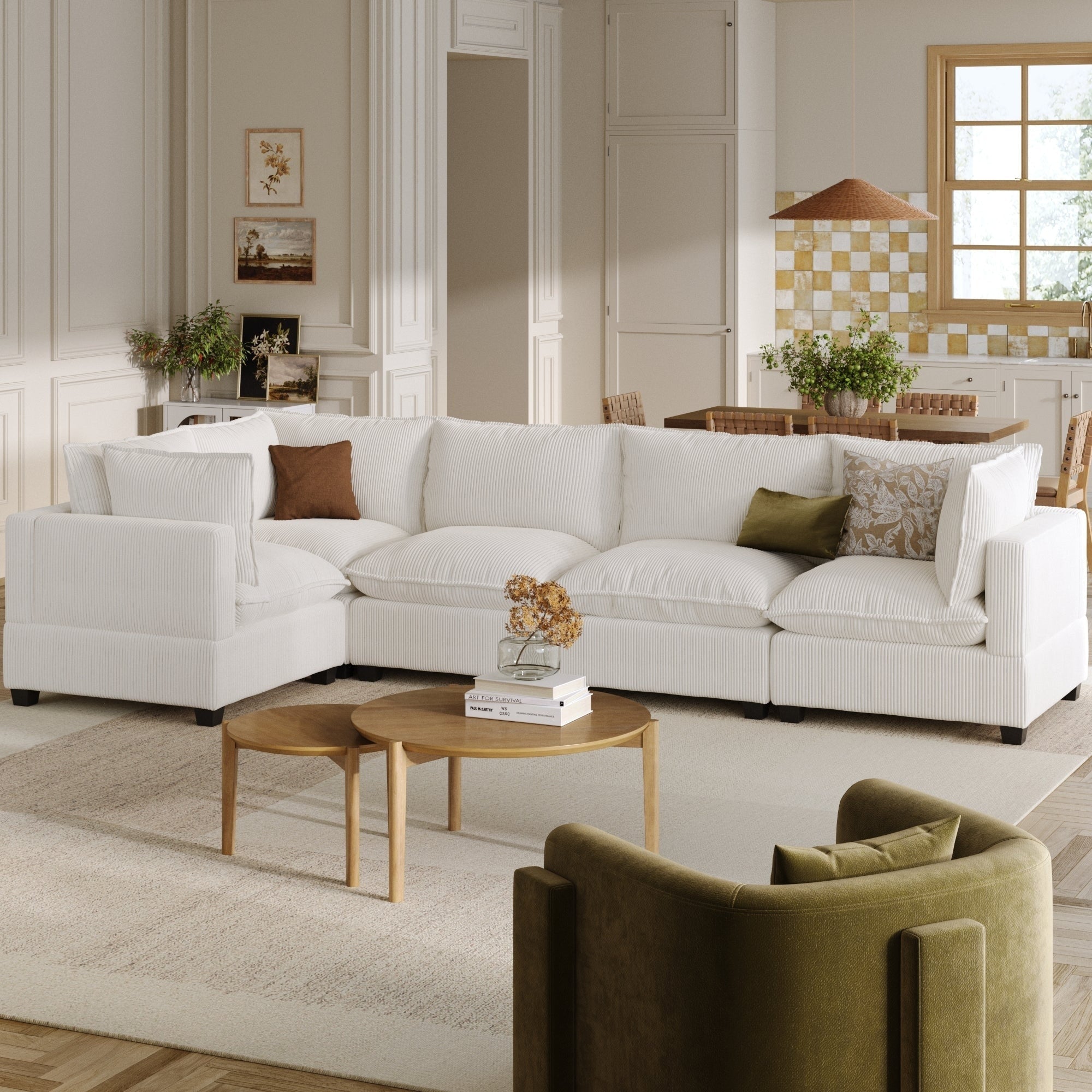 Chelsea Modern Cloud Modular Upholstered Sofa with Deep Seat and Plush Cushions