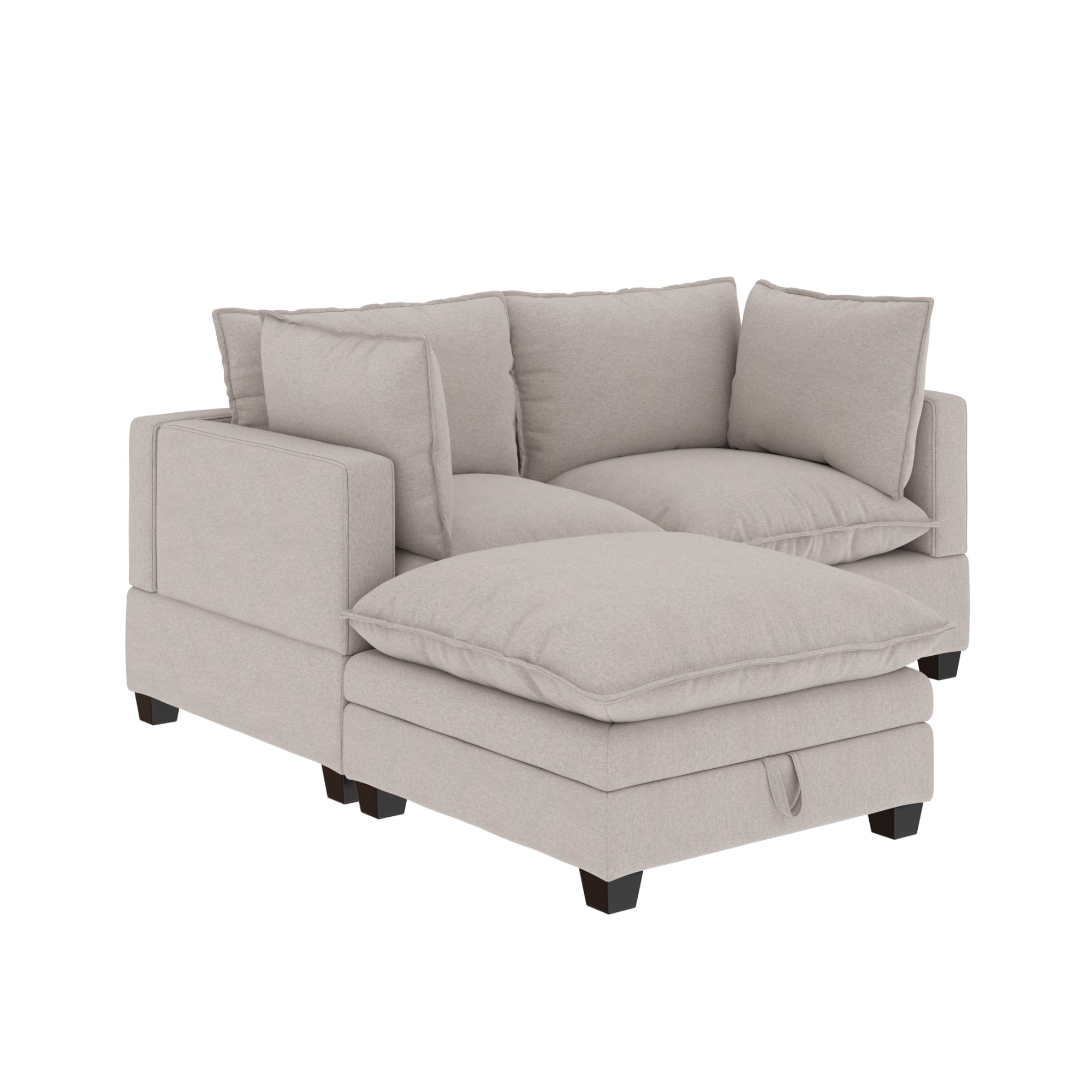 Chelsea Modern Cloud Modular Upholstered Sofa with Deep Seat and Plush Cushions
