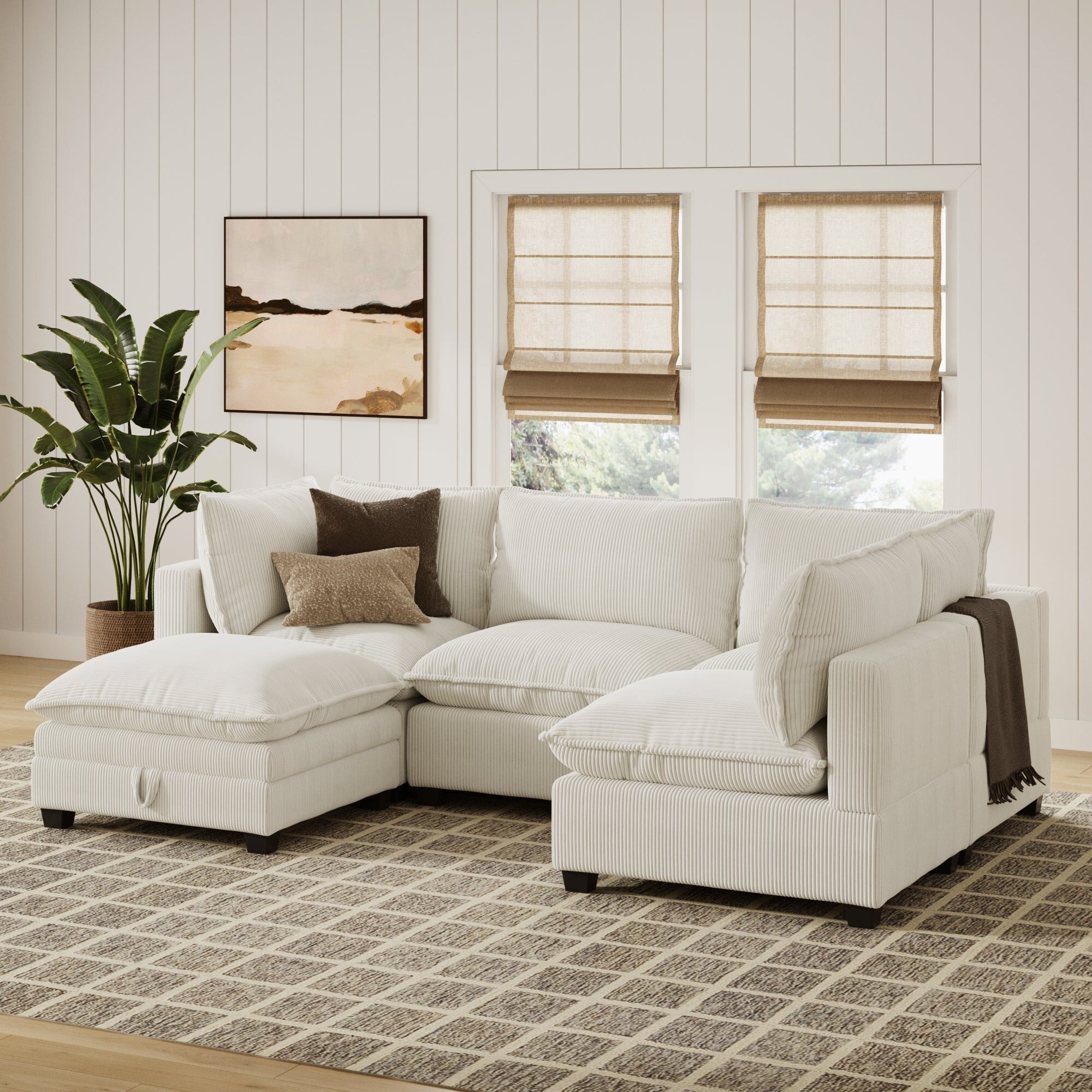 Chelsea Modern Cloud Modular Upholstered Sofa with Deep Seat and Plush Cushions