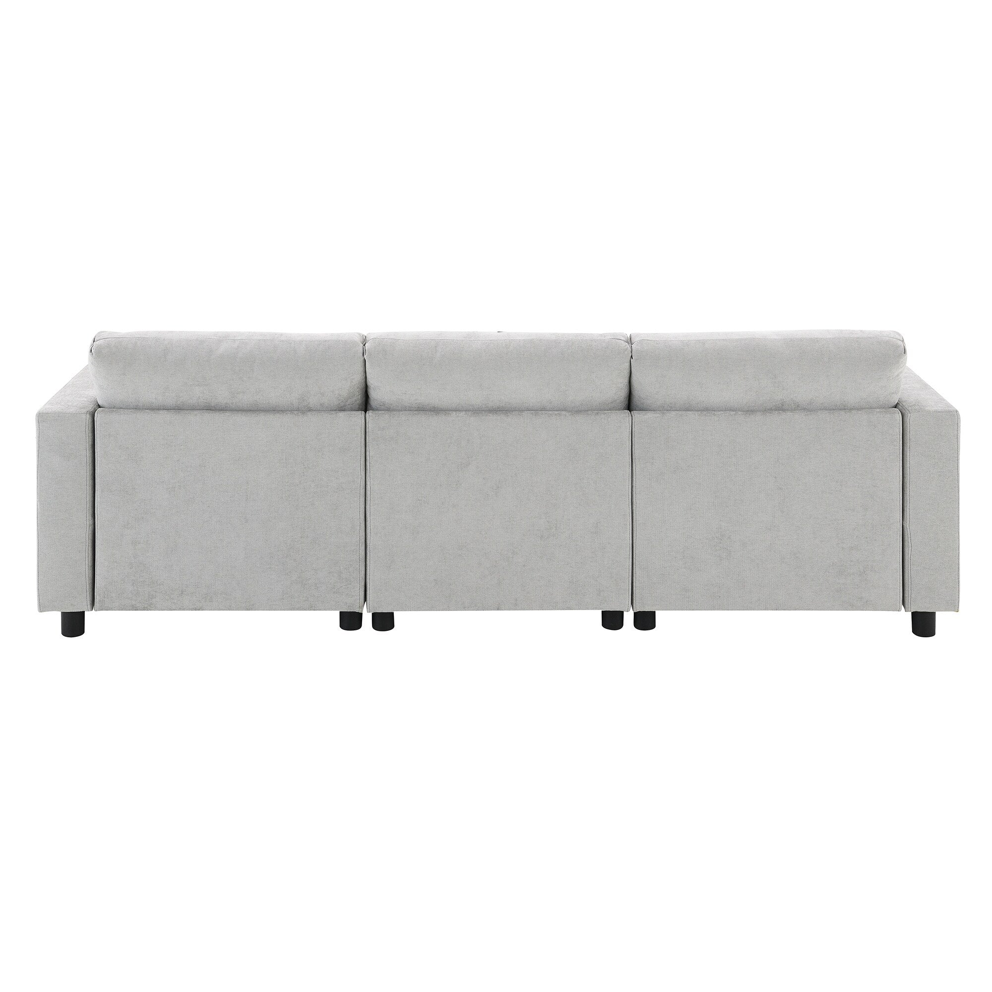 Chenille Modular Sectional Sofa With Storage Pockets, 5 Seat U Shaped Couch Set With Pillows,Cloud Sofa With 2 Movable Ottoman