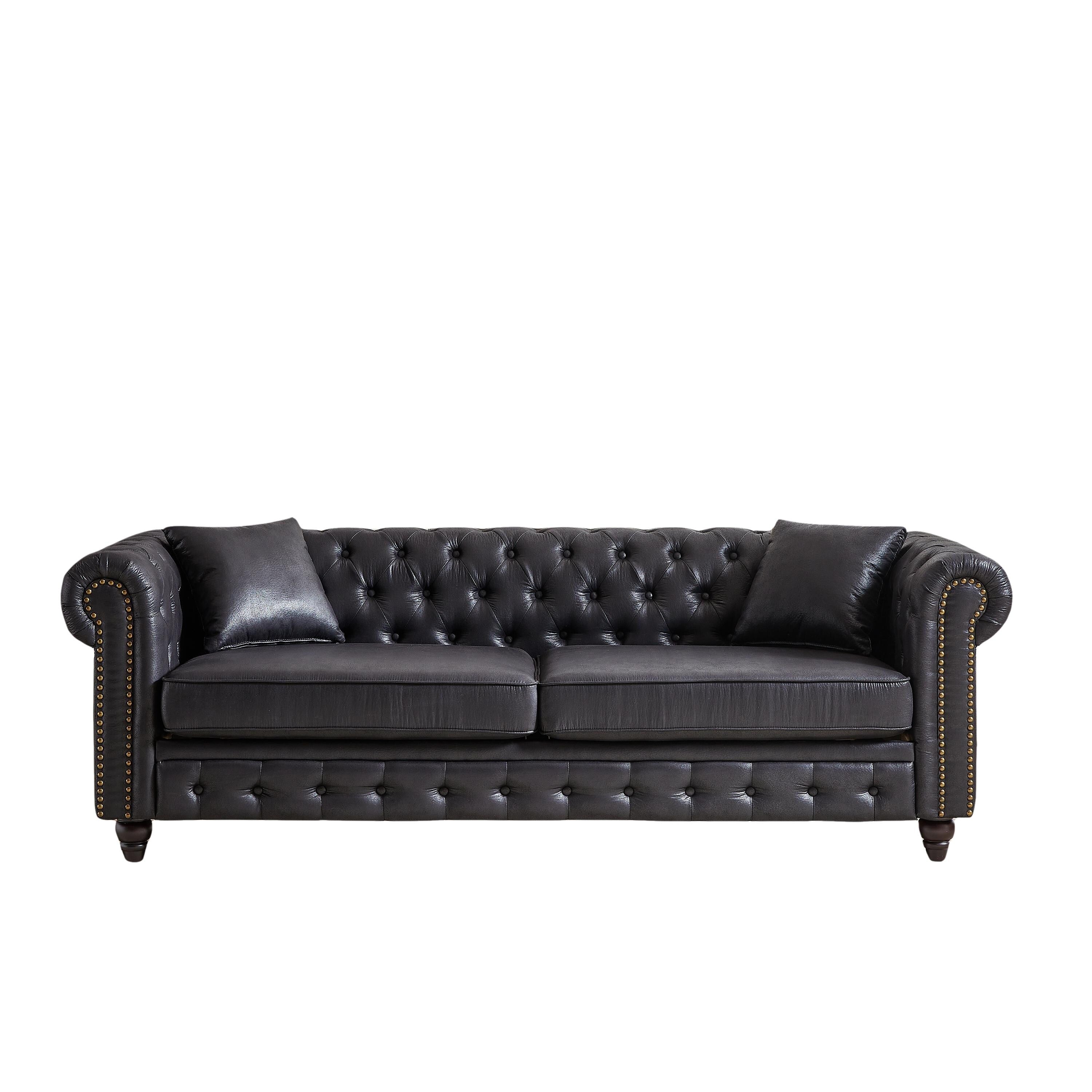 Chesterfield 85.5 Tech Fabric 3-seater Sofa with Cushions