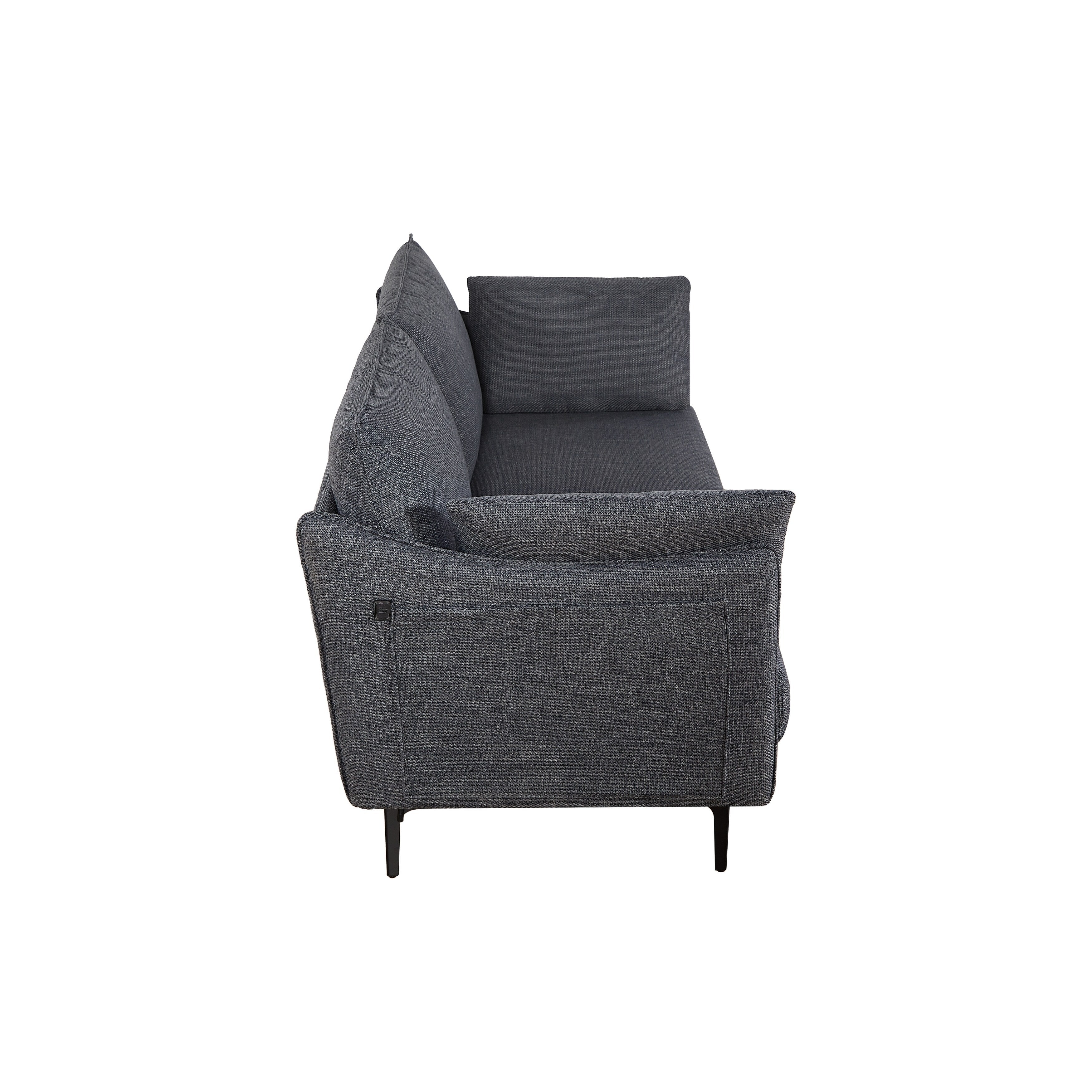 Christopher Knight Home - 2.5-Seater Sofa with USB Charging Port & Metal Legs