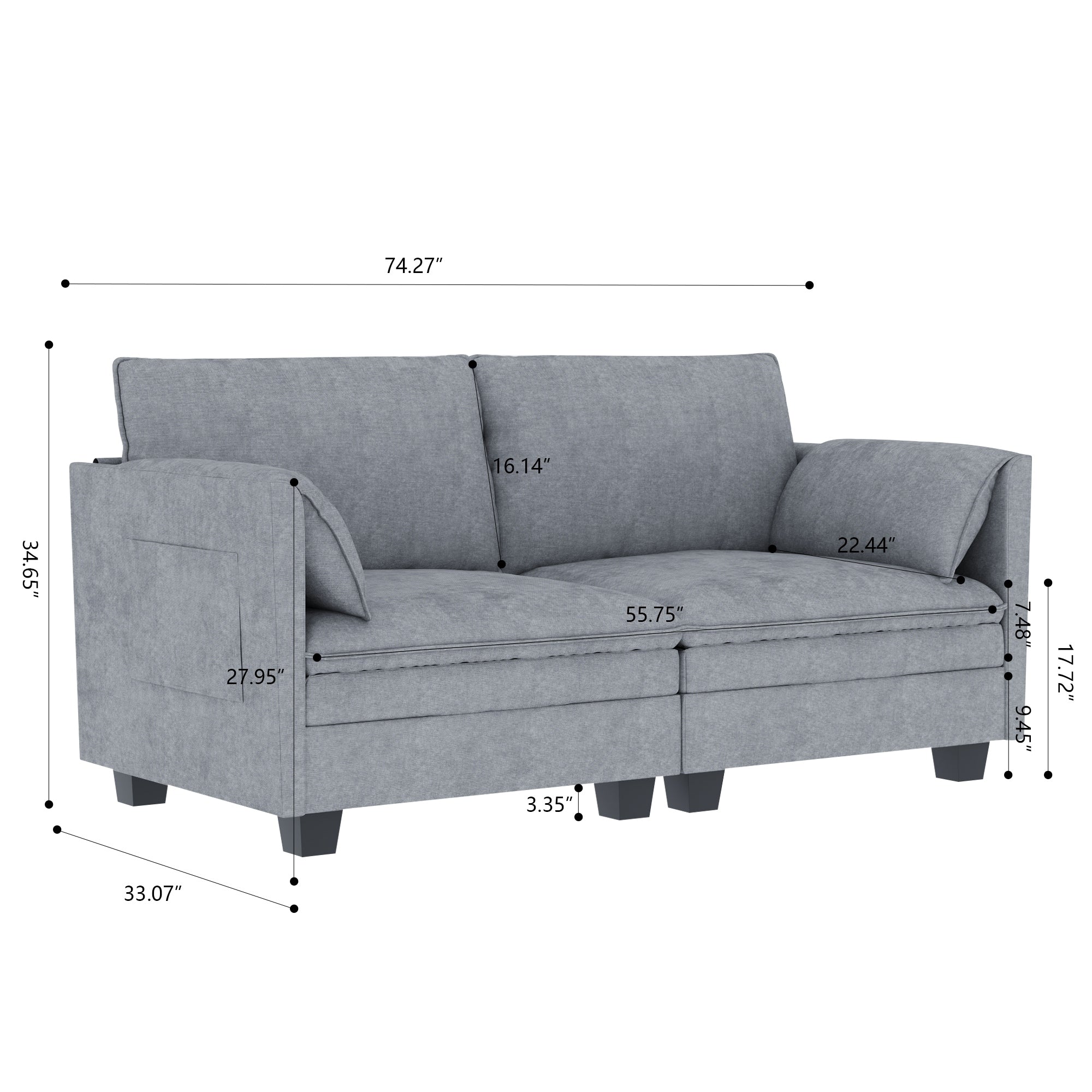 Christopher Knight Home - Sophia Mid-Century Modern Loveseat Sofa