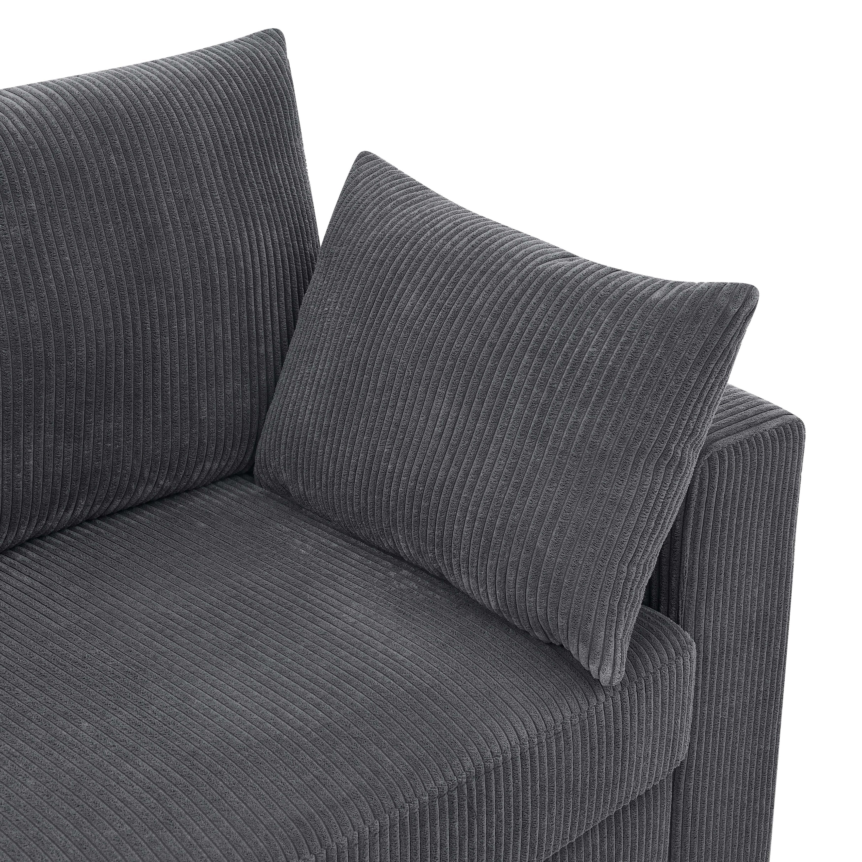 Coastal Style Corduroy Sofa - 31 D x 79 W x 34 H