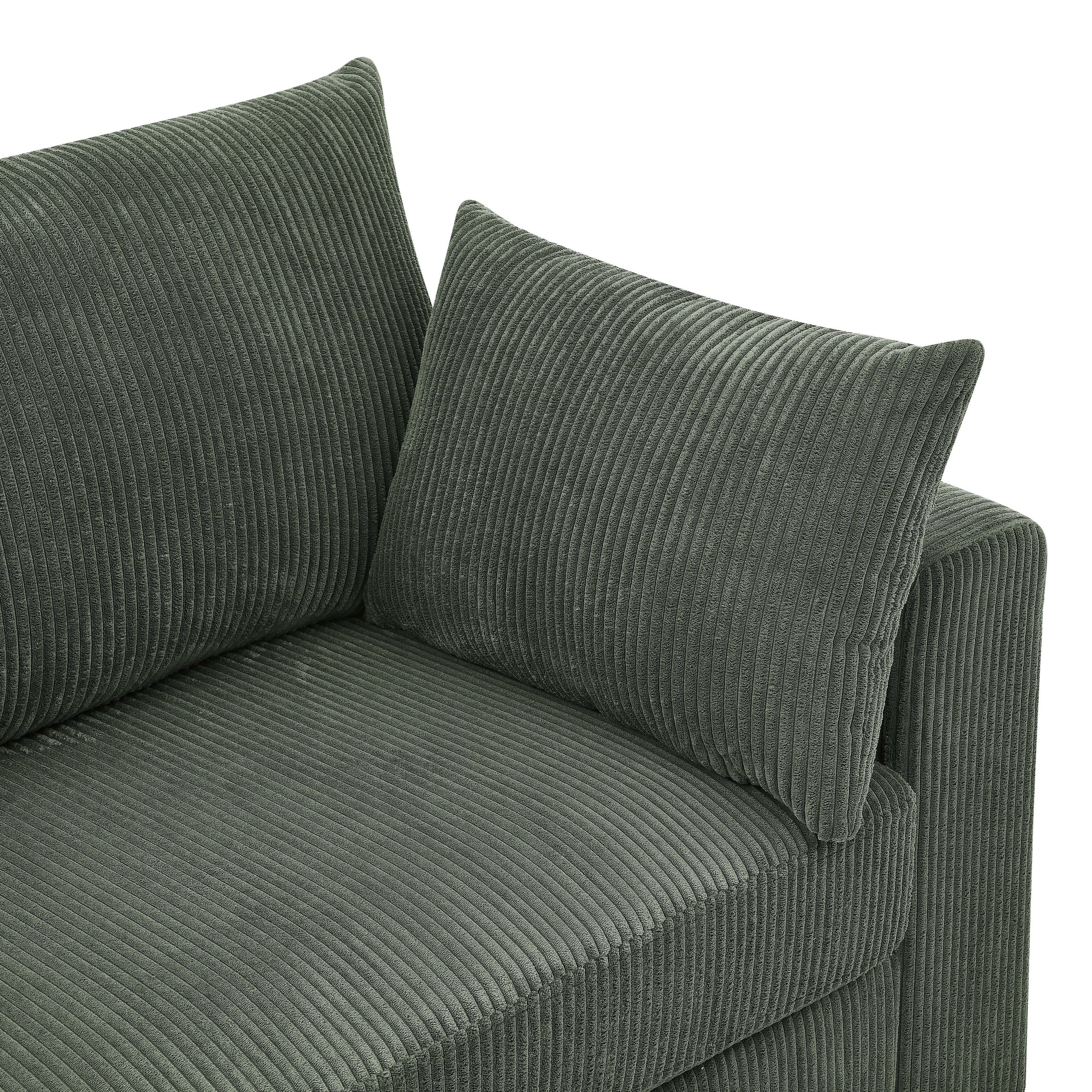 Coastal Style Corduroy Sofa - 31 D x 79 W x 34 H