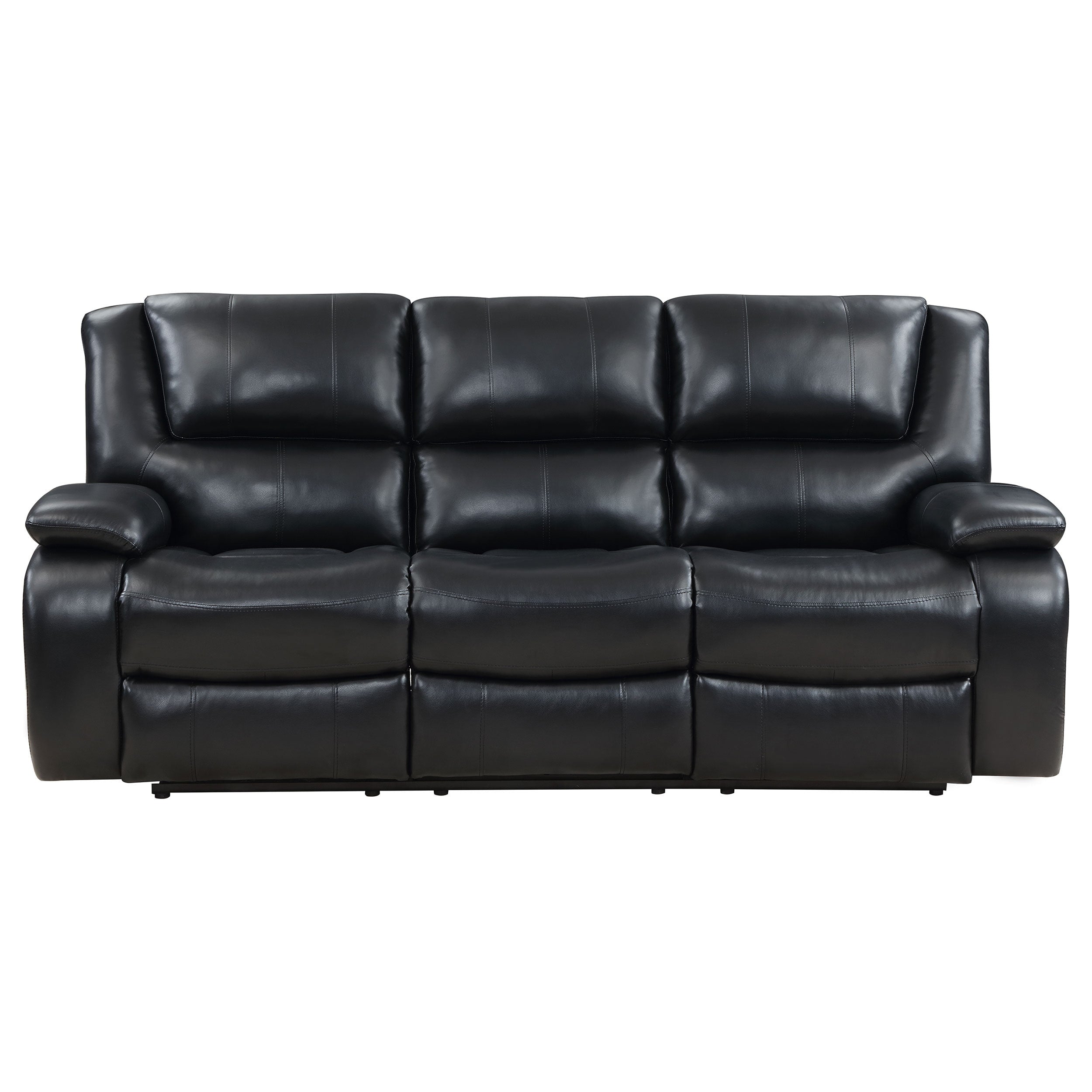 Camila Transitional Leatherette Upholstered Motion Reclining Sofa