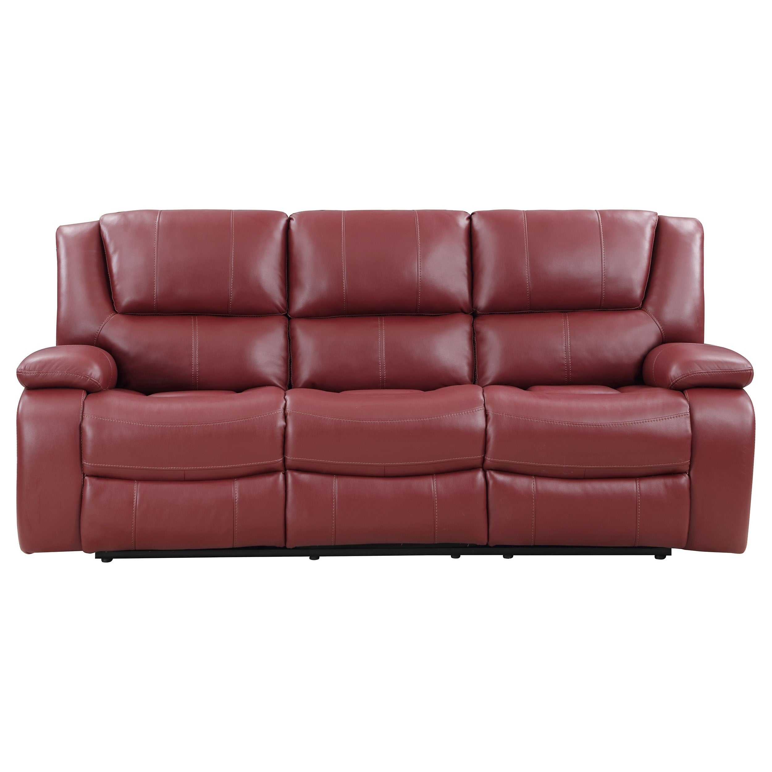 Camila Transitional Leatherette Upholstered Motion Reclining Sofa