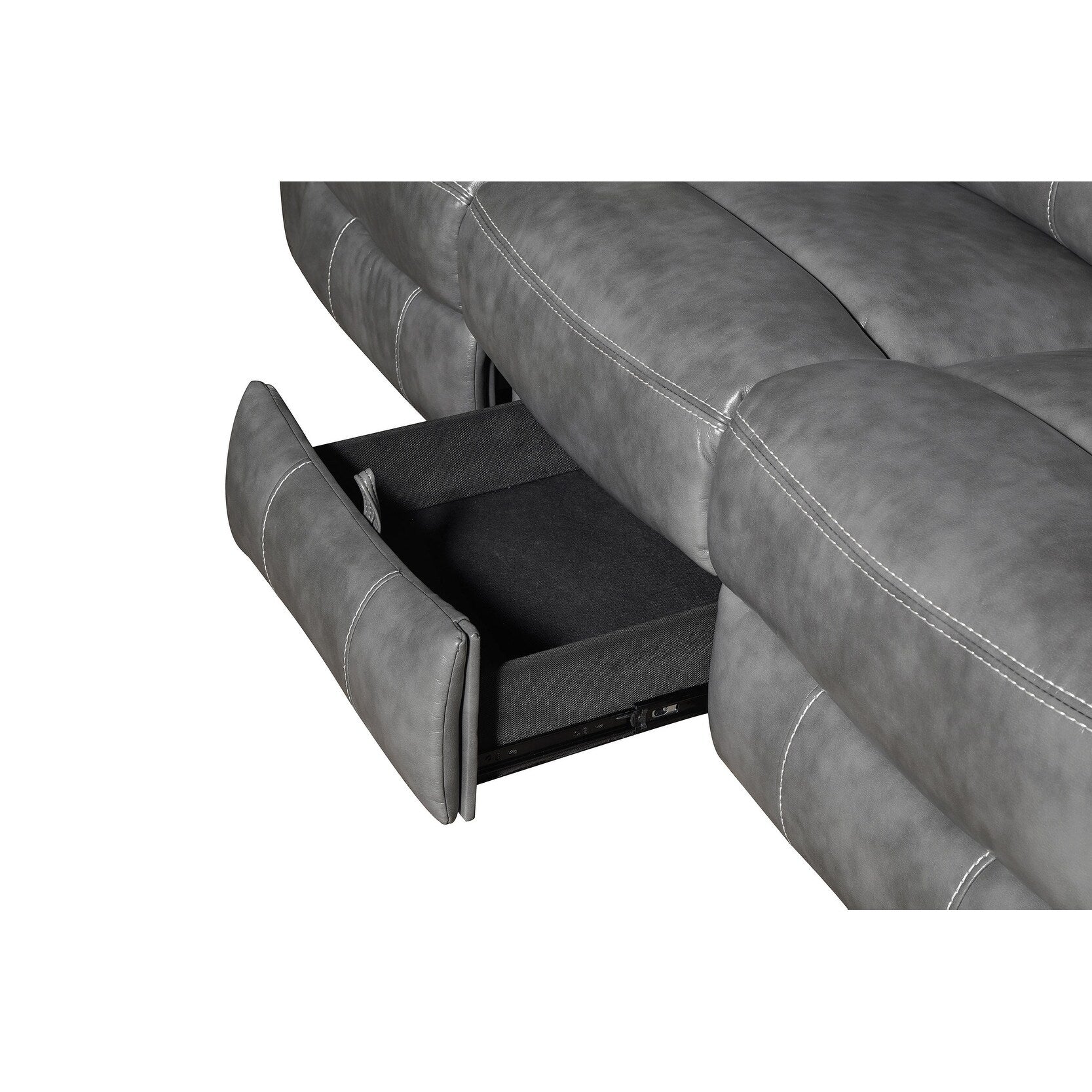 Conrad Upholstered Padded Arm Motion Sofa Grey