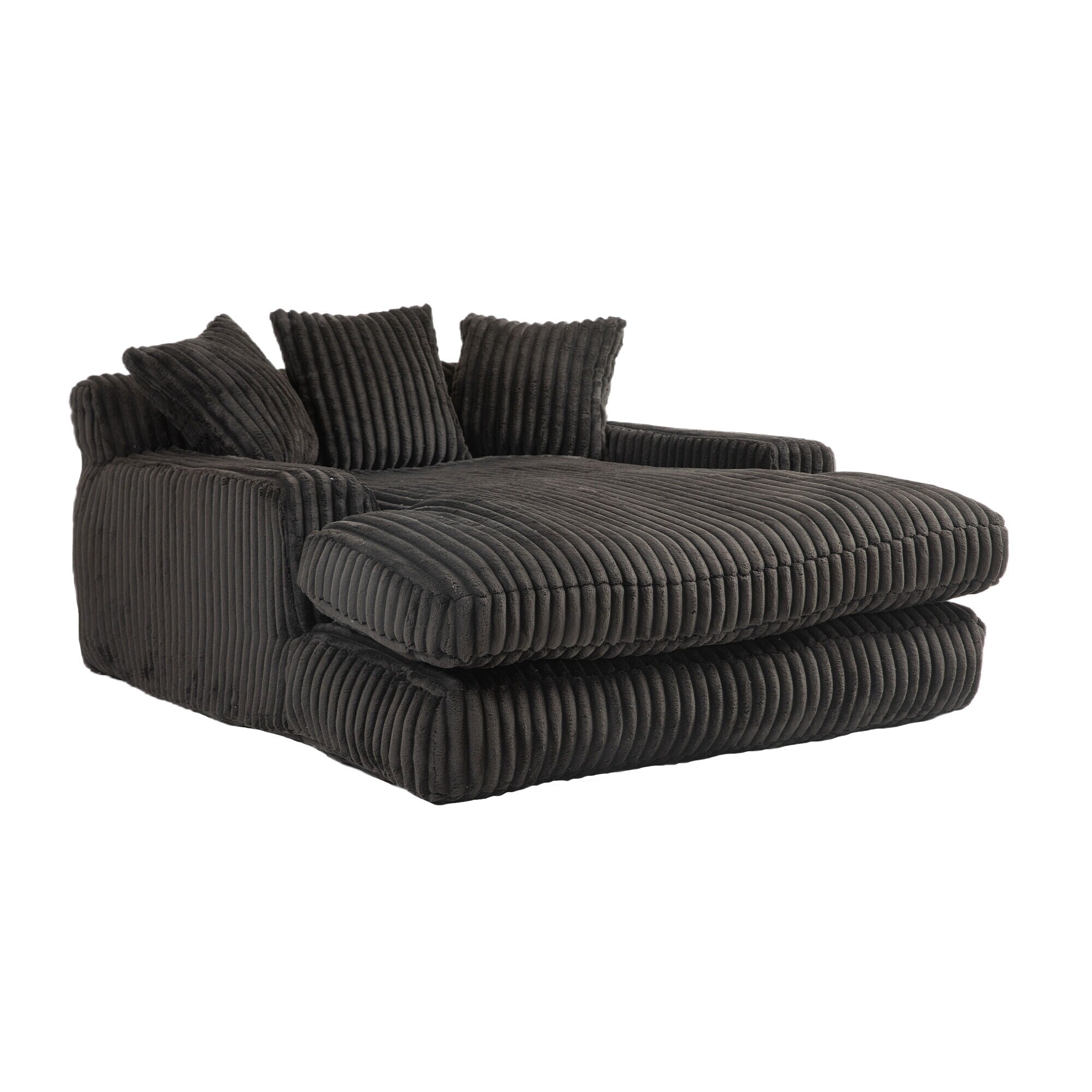 Corduroy Sleeper Sofa with High-Elastic Sponge Cushioning, No-Install Couch for Living Room