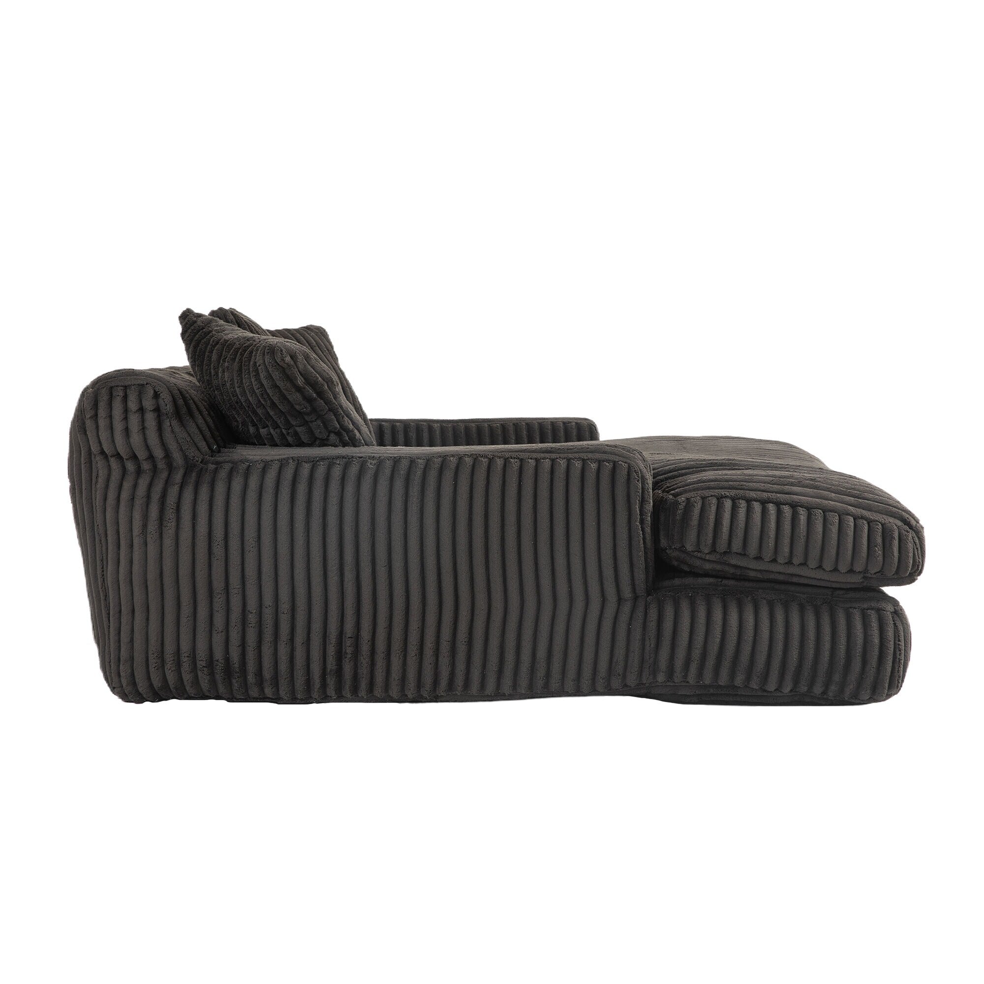 Corduroy Sleeper Sofa with High-Elastic Sponge Cushioning, No-Install Couch for Living Room