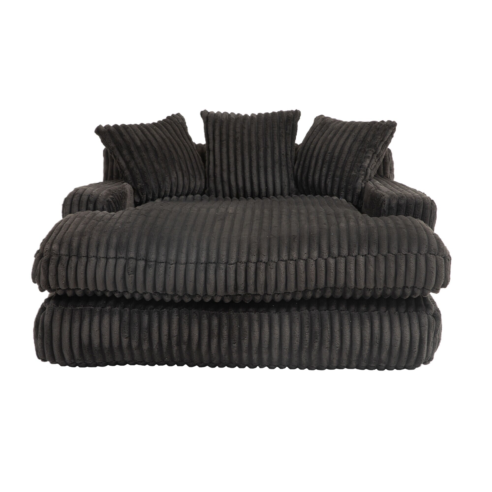 Corduroy Sleeper Sofa with High-Elastic Sponge Cushioning, No-Install Couch for Living Room