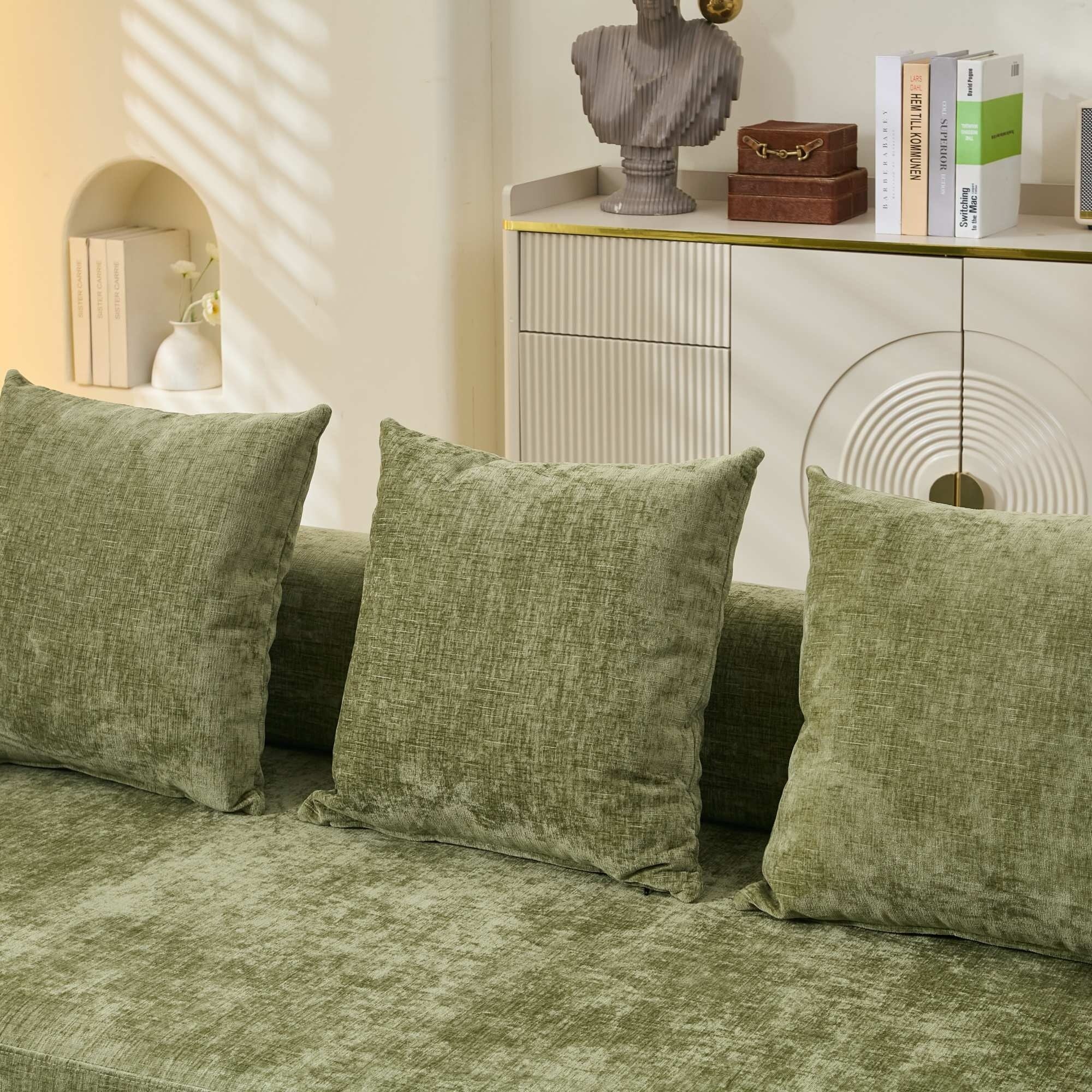 Comfy Convertible Folding Mattress Couch,Floor Sofa Bed, Chenille Floor Sofa With Armrest, Floor Sofa Lounge Couch