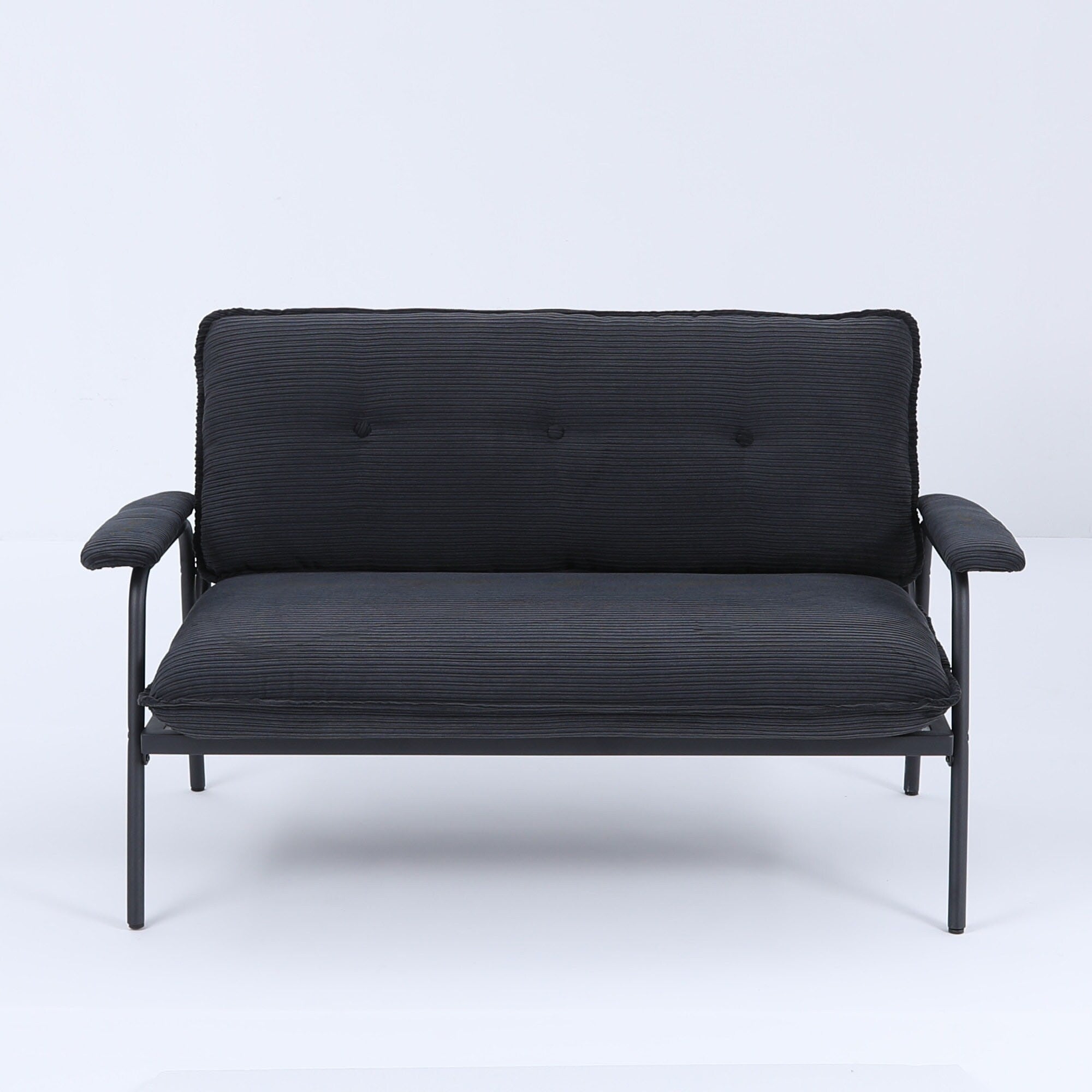 Contemporary 2-Seat Sofa 53 Inch Compact Design Metal Frame Polyester Blend for Apartments