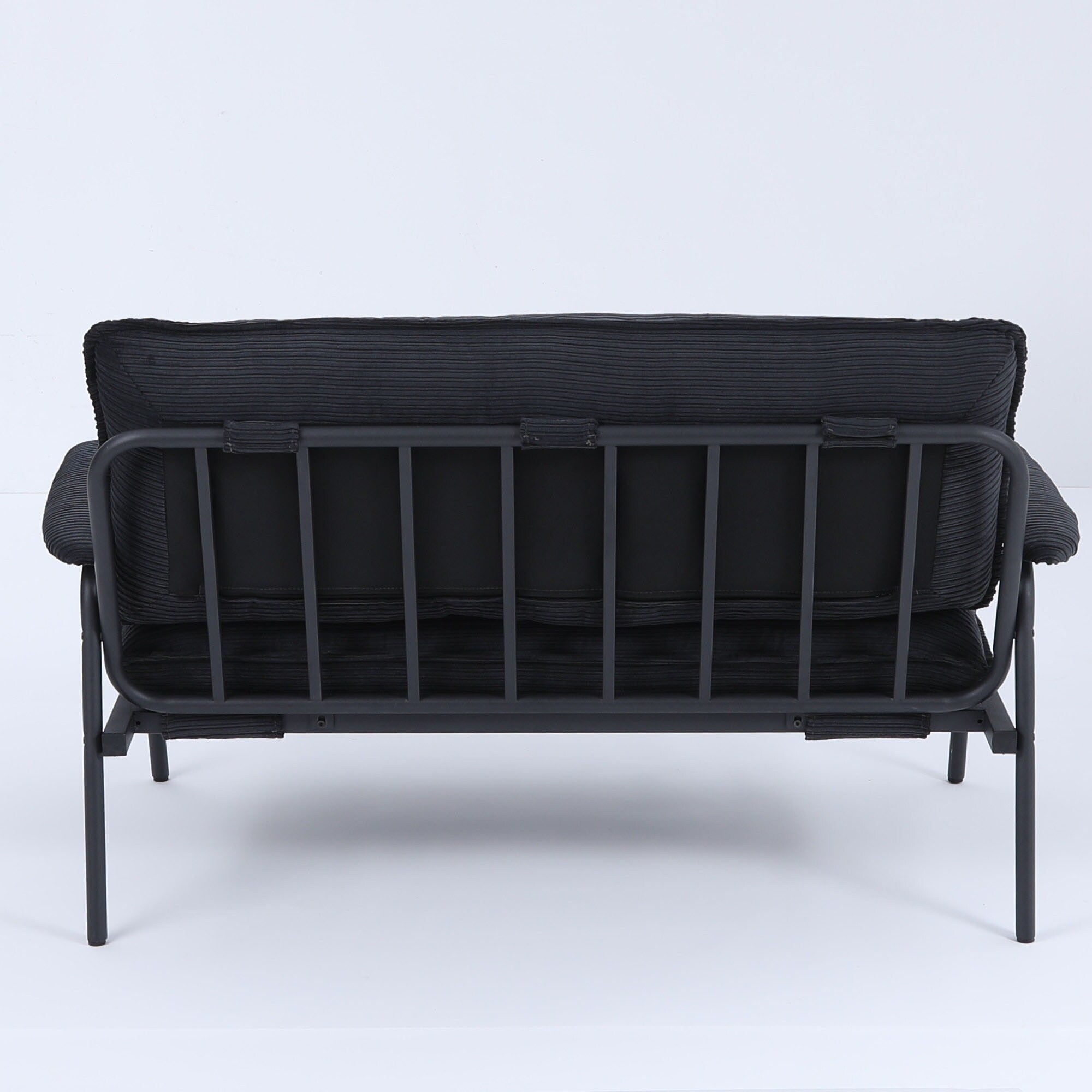 Contemporary 2-Seat Sofa 53 Inch Compact Design Metal Frame Polyester Blend for Apartments