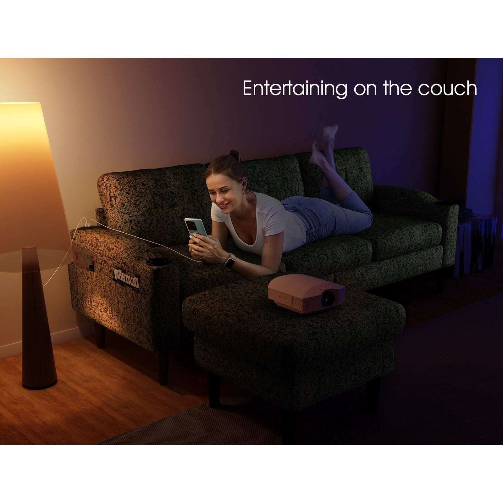 Convertible Combination Sofa Sofa L-Shaped Sofa with Footstools with Storage, 3-Seater Combination Sofa