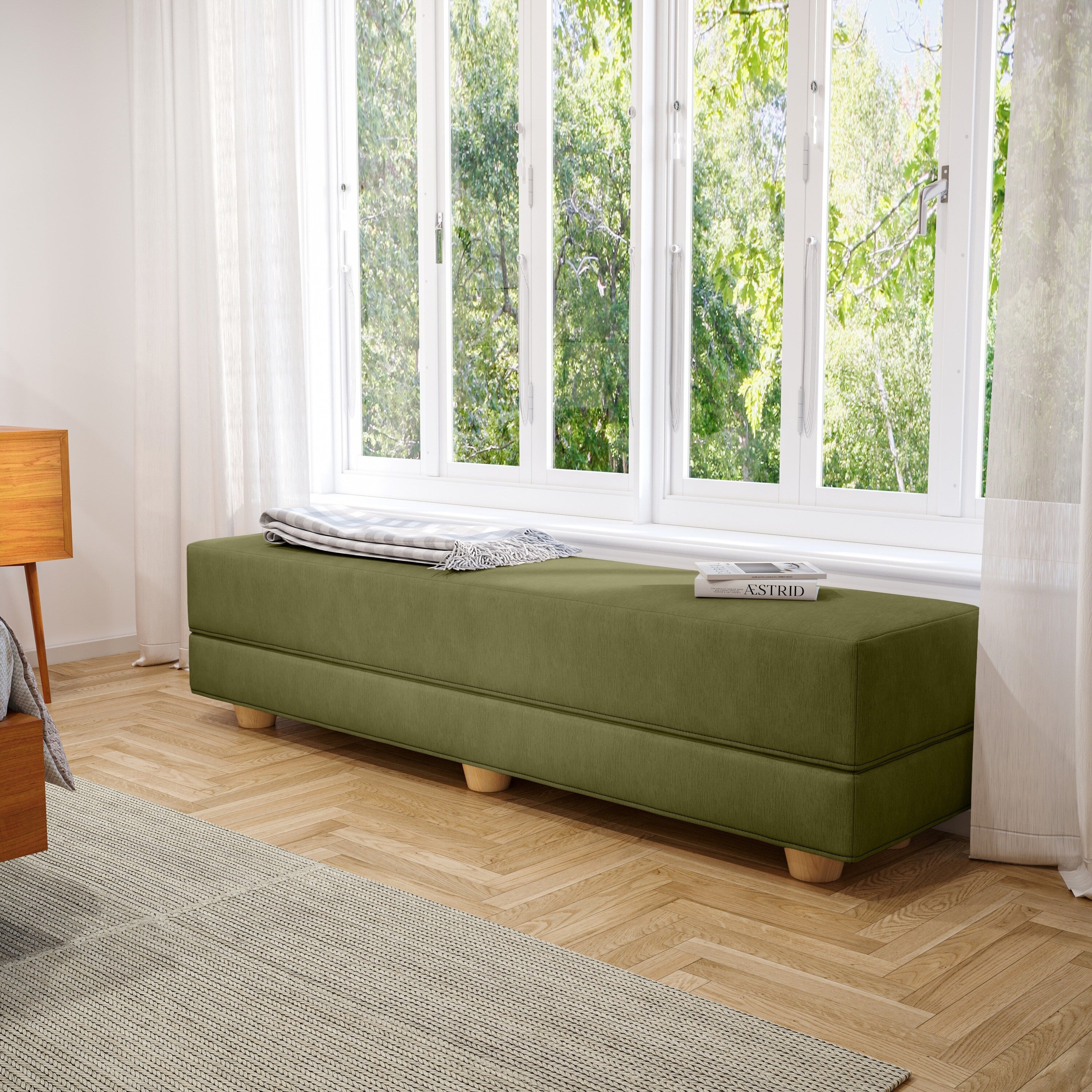 Jaxx Camden Convertible Bed Bench / Fold-Out Twin Guest Bed