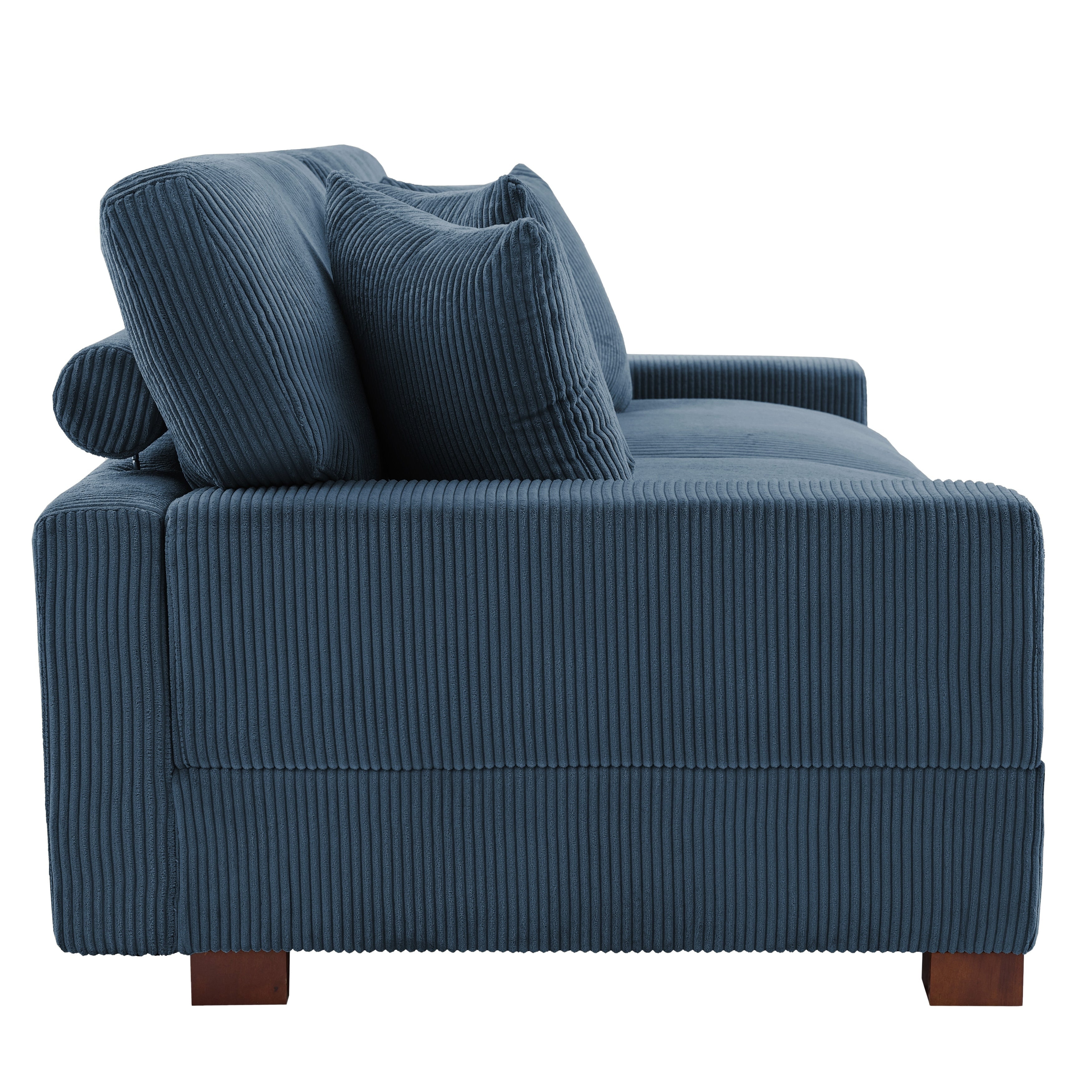 Corduroy Couch Modular Sectional Sofa with Pillows