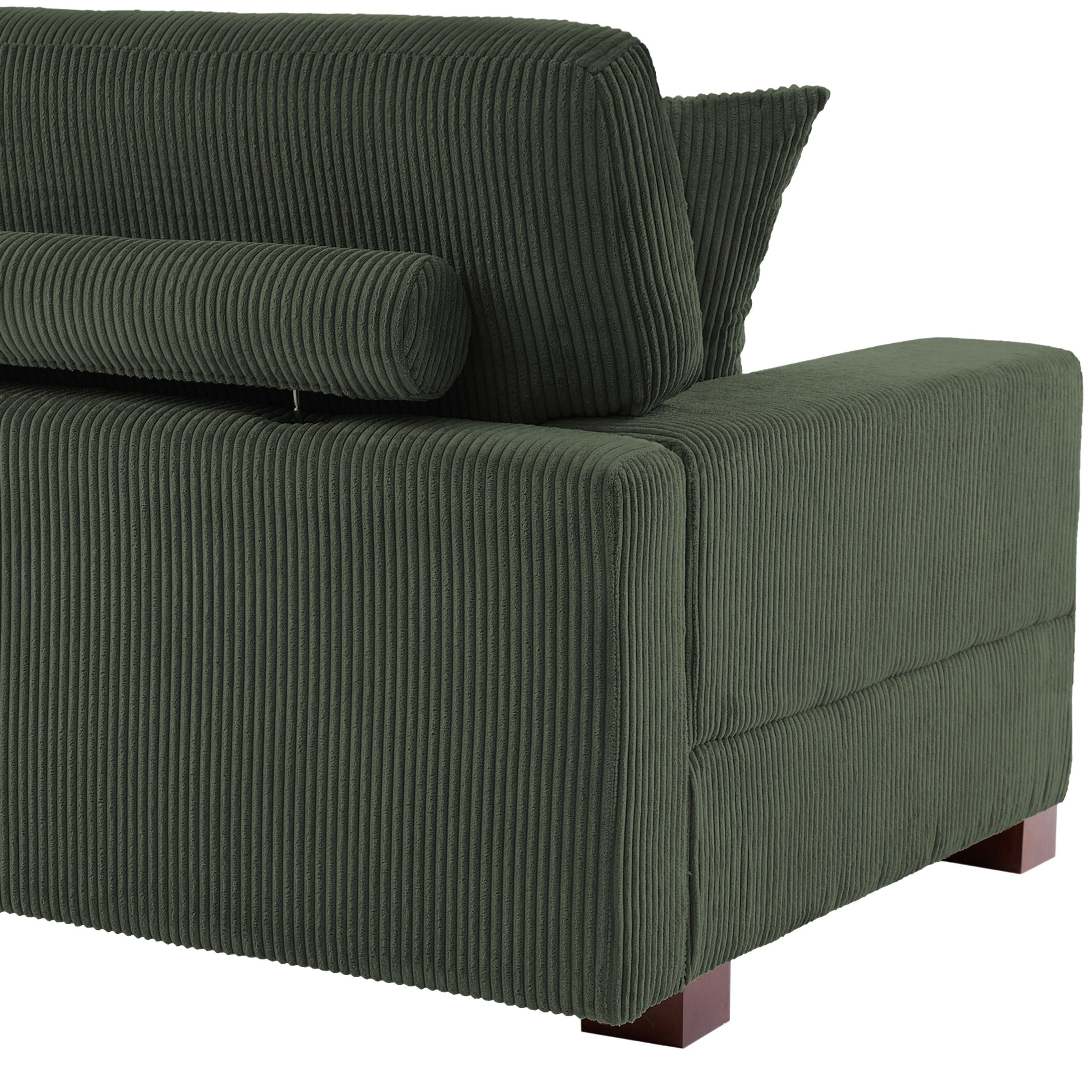 Corduroy Couch Modular Sectional Sofa with Pillows