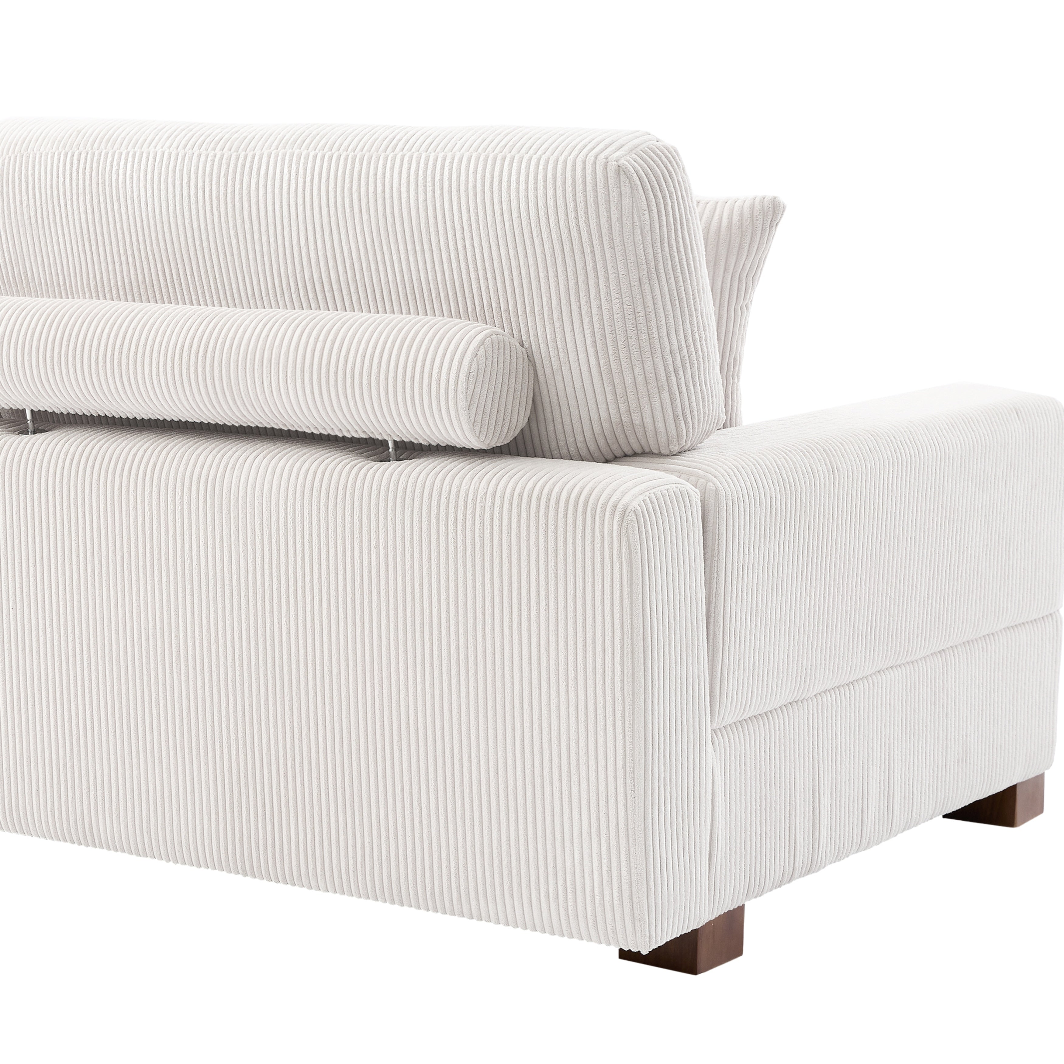 Corduroy Couch Modular Sectional Sofa with Pillows