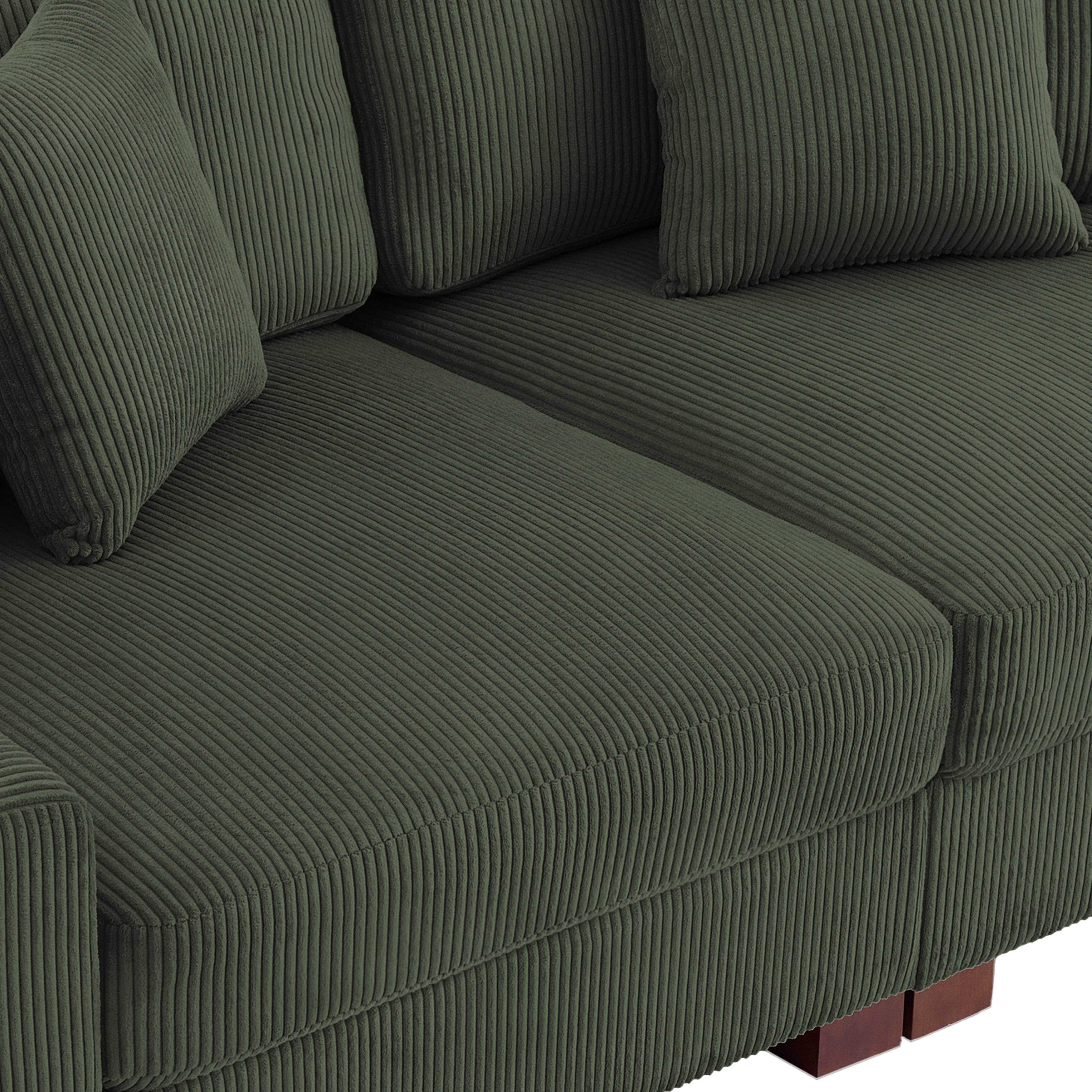 Corduroy Couch Modular Sectional Sofa with Pillows