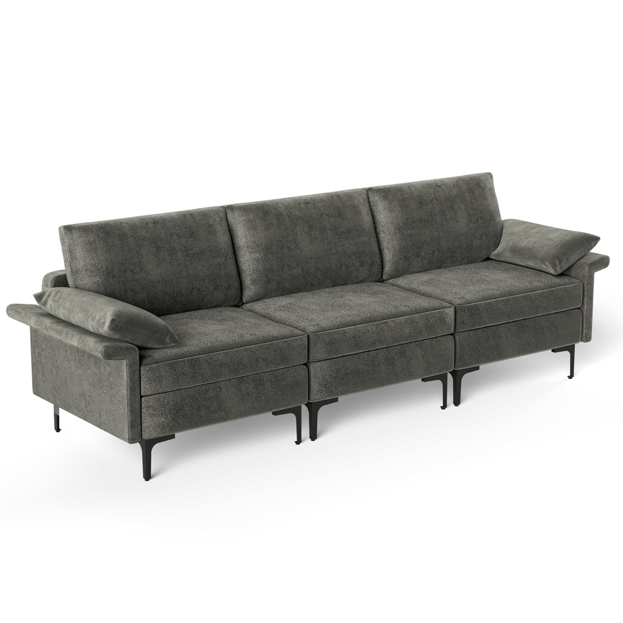 Costway Modern Modular Fabric 3-Seat Sofa Couch Living Room Furniture - See Details