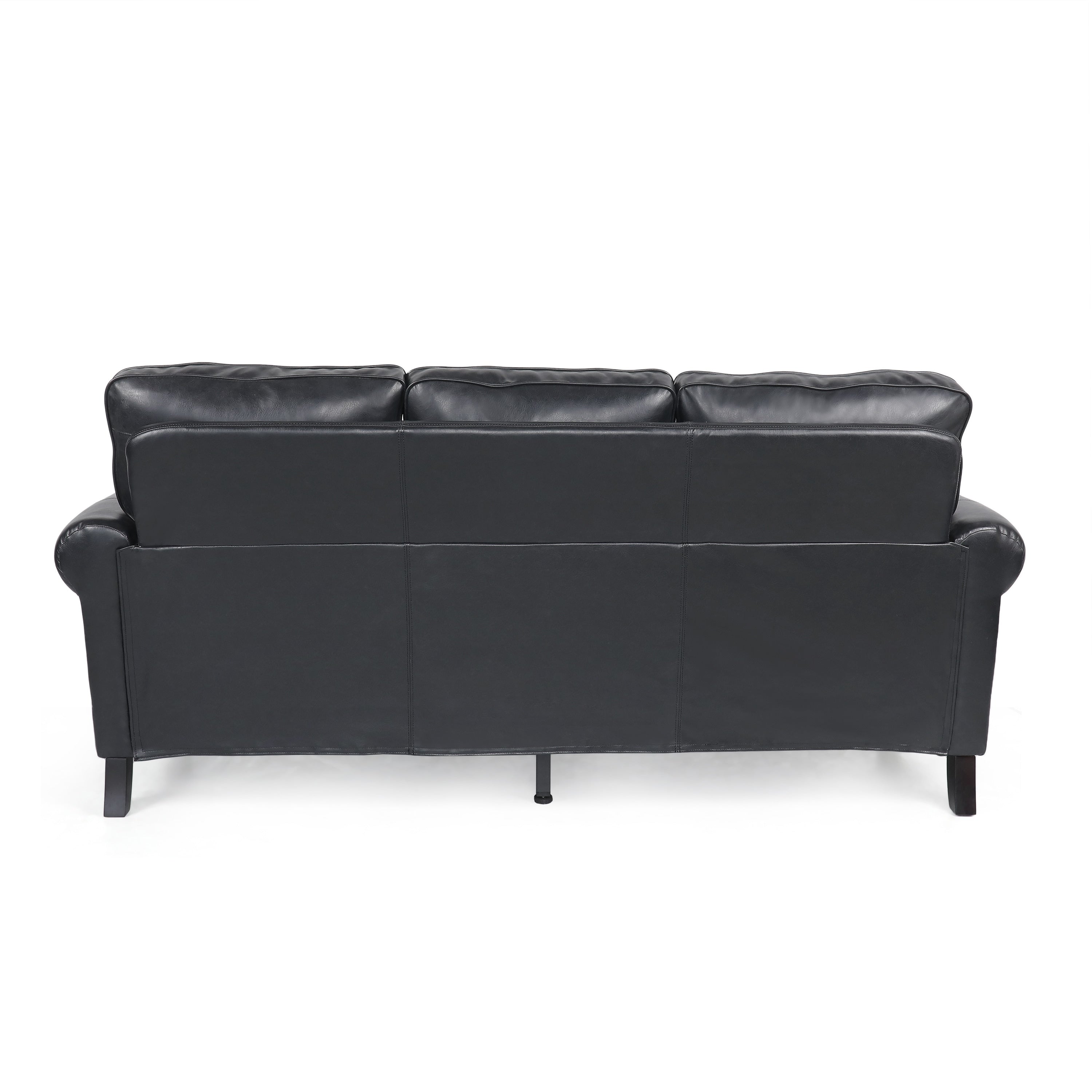 Dowd Faux Leather 3 Seater Sofa with Nailhead Trim by Christopher Knight Home