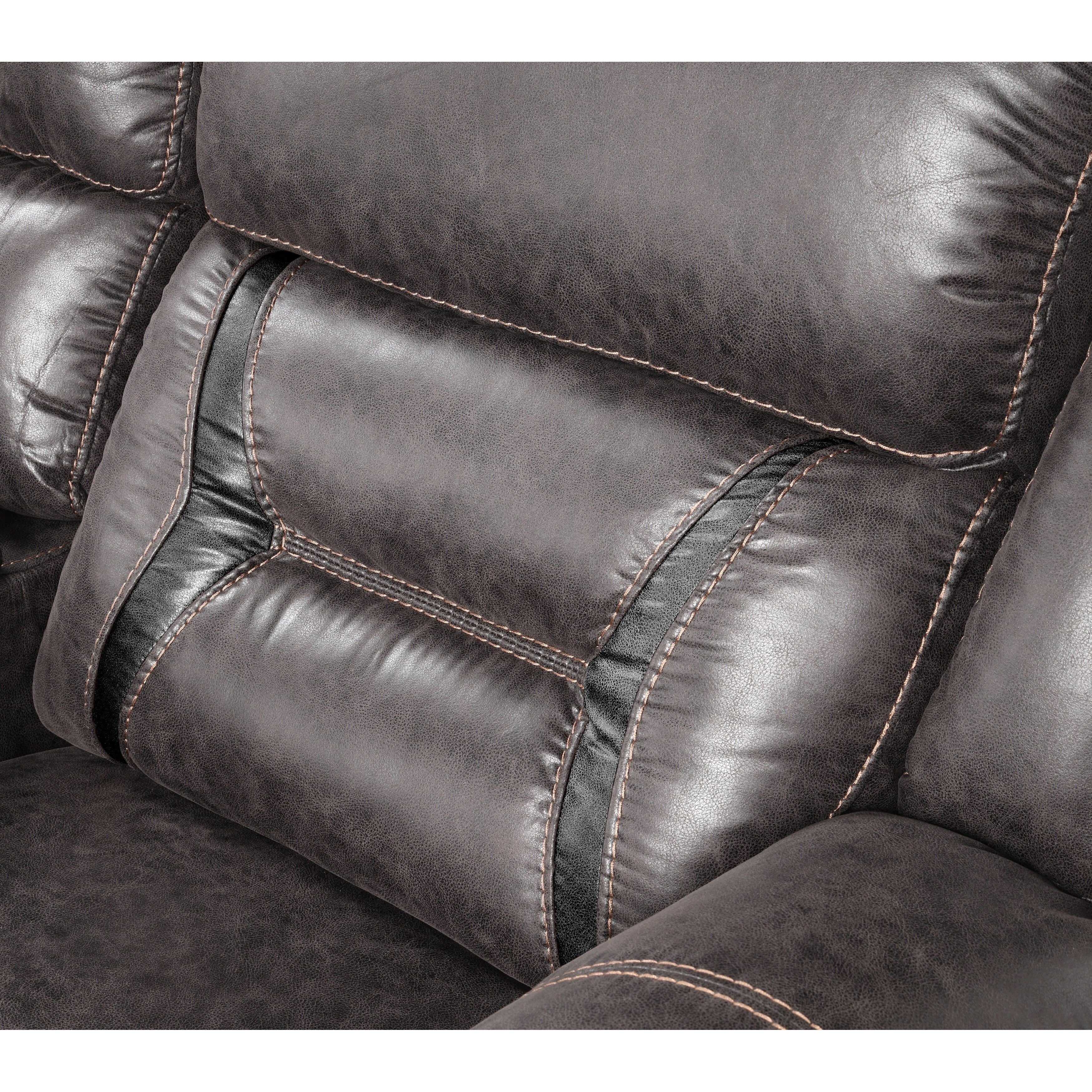 Roundhill Furniture Elkton Manual Motion Reclining Sofa with Storage Console