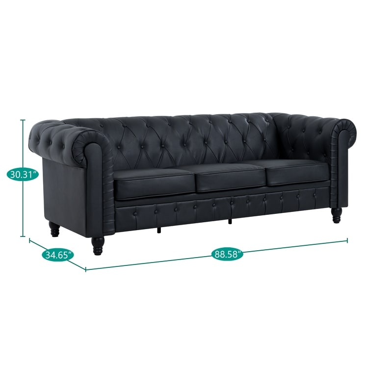 Elegance Chesterfield Sofa, Luxurious Comfort for Cozy Living Rooms, Mid-Century Modern couch, Elegance, 3-Seater Sofa