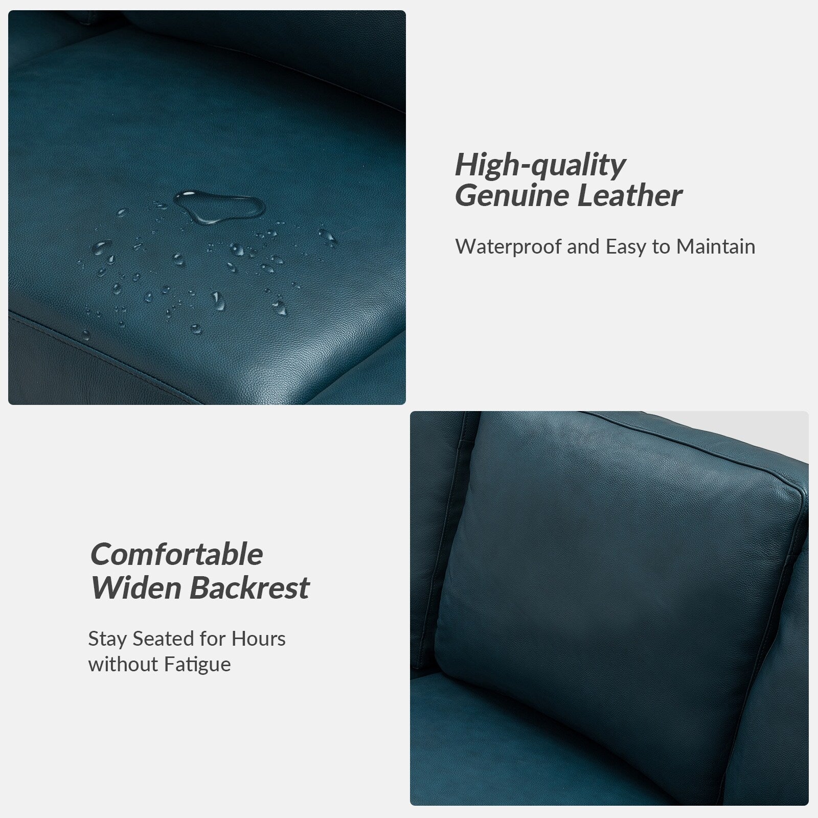 Ernando 83.46 Wide Genuine Leather Sofa with Squared Arms and Pillows