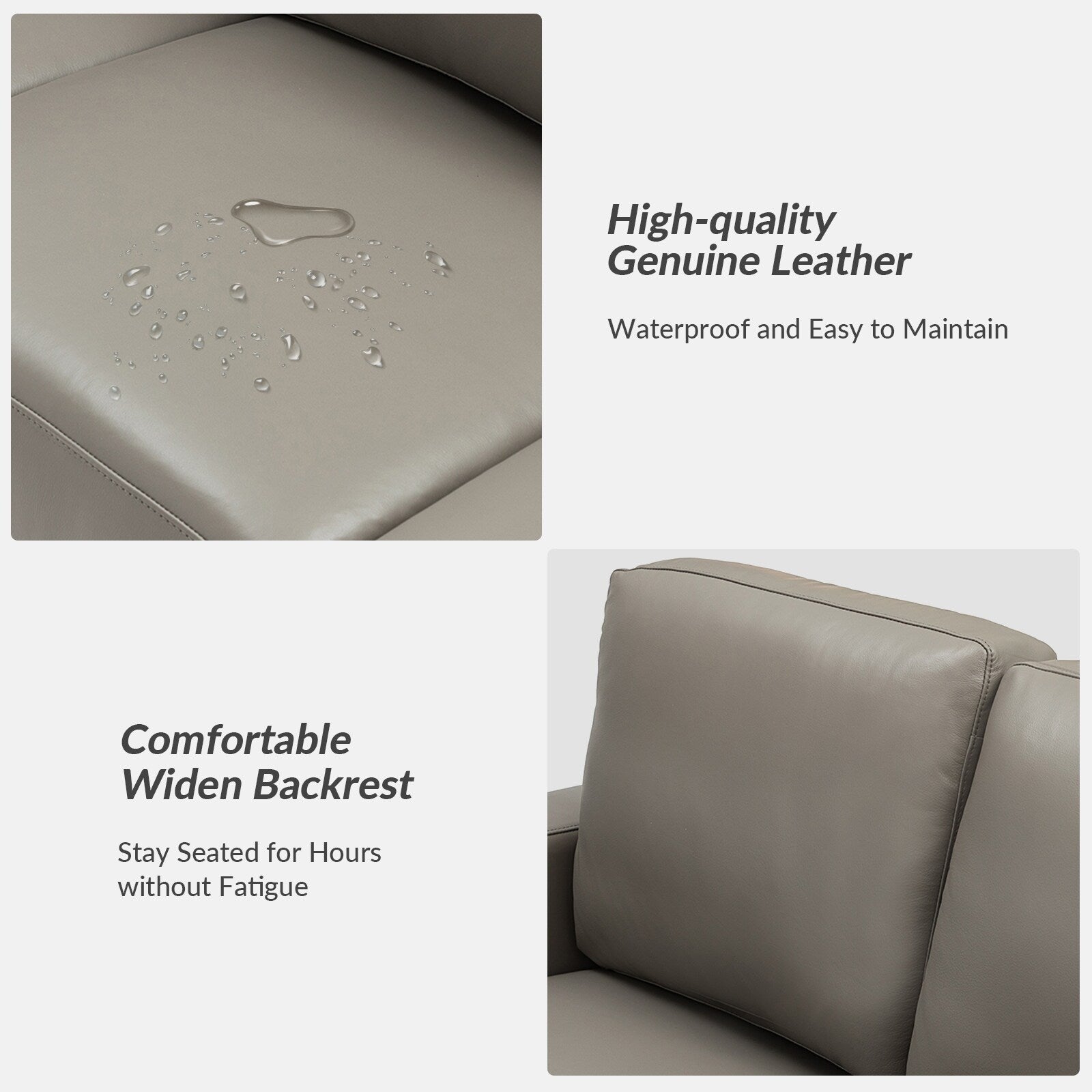 Ernando 83.46 Wide Genuine Leather Sofa with Squared Arms and Pillows
