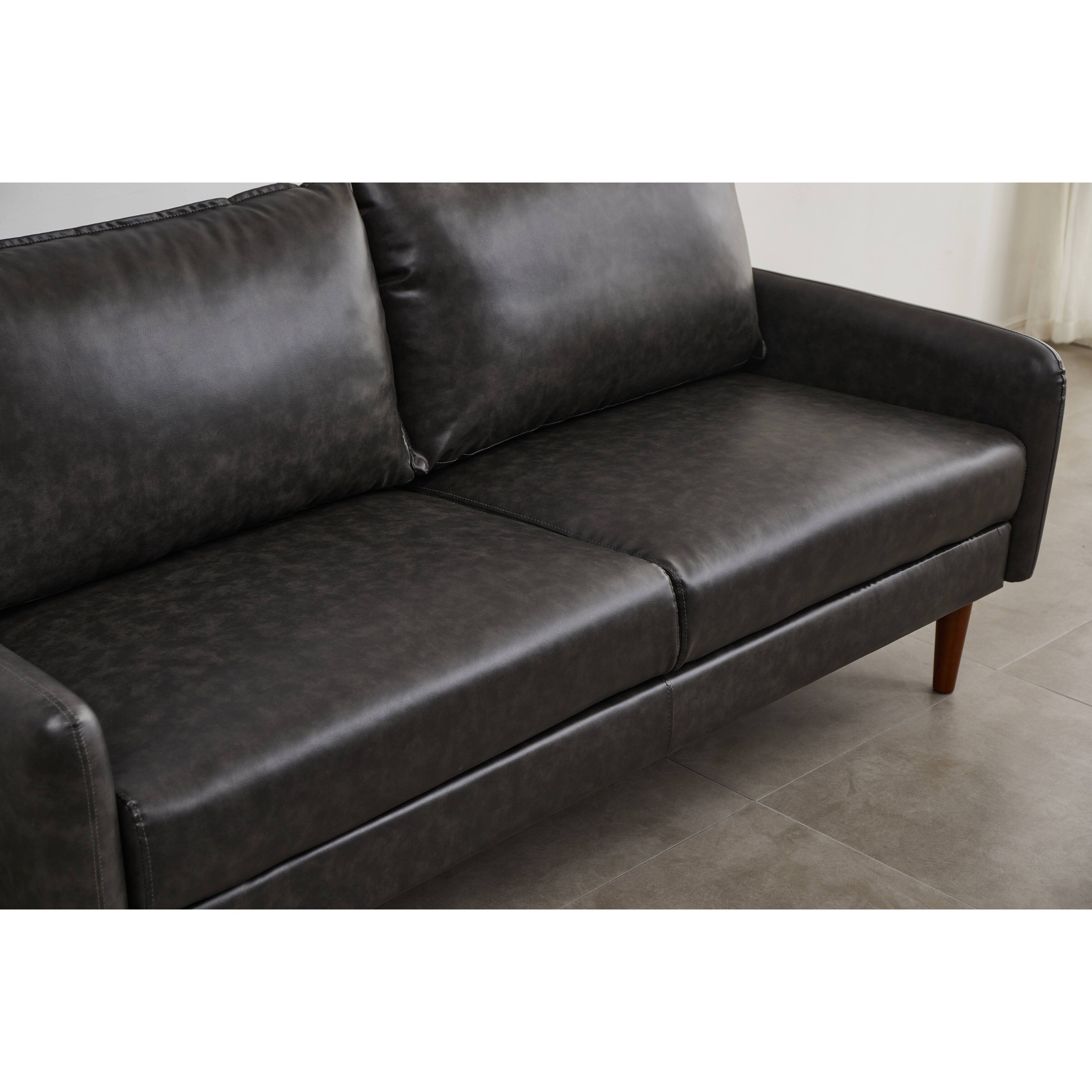 Faux leather 70'' Square Arm Sofa