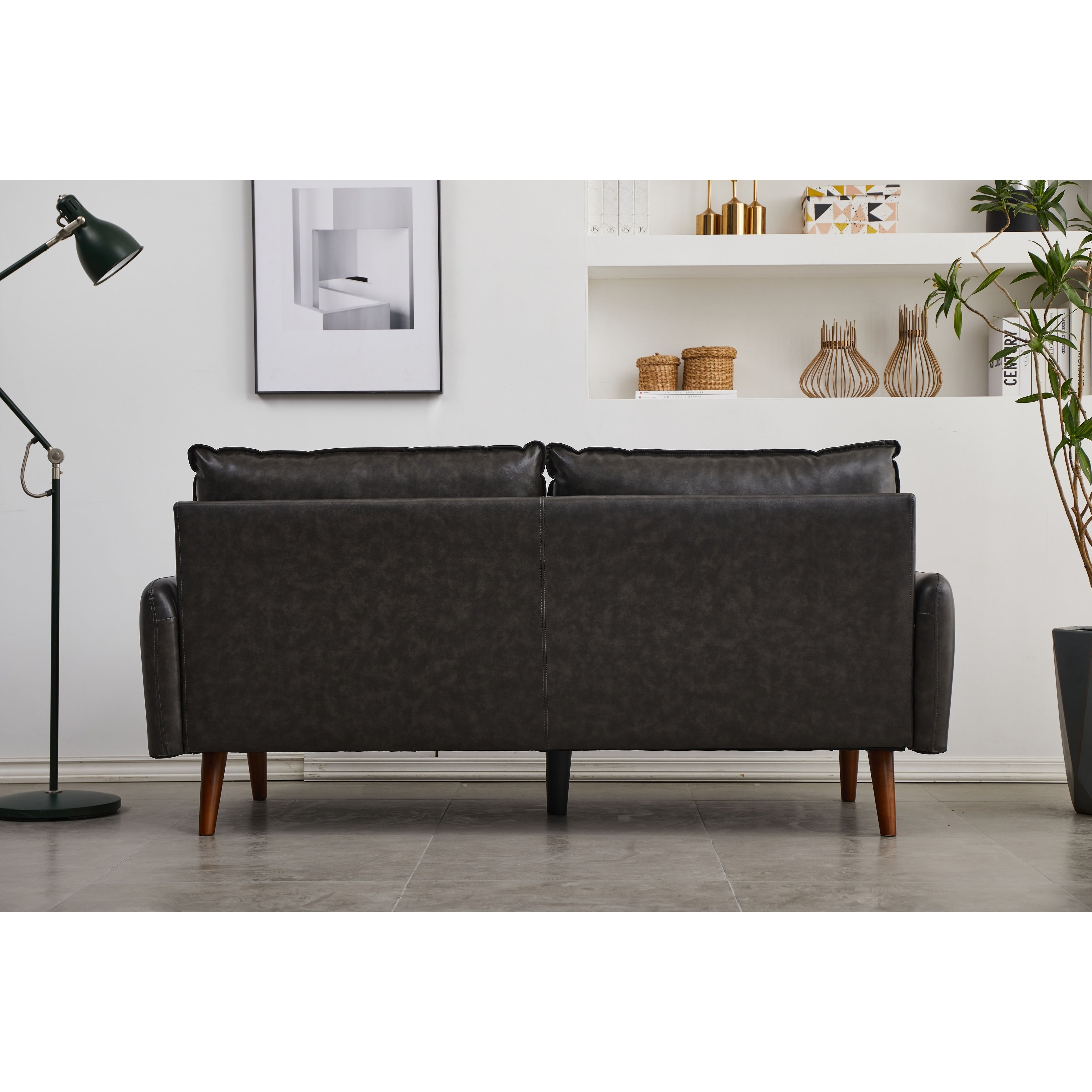 Faux leather 70'' Square Arm Sofa