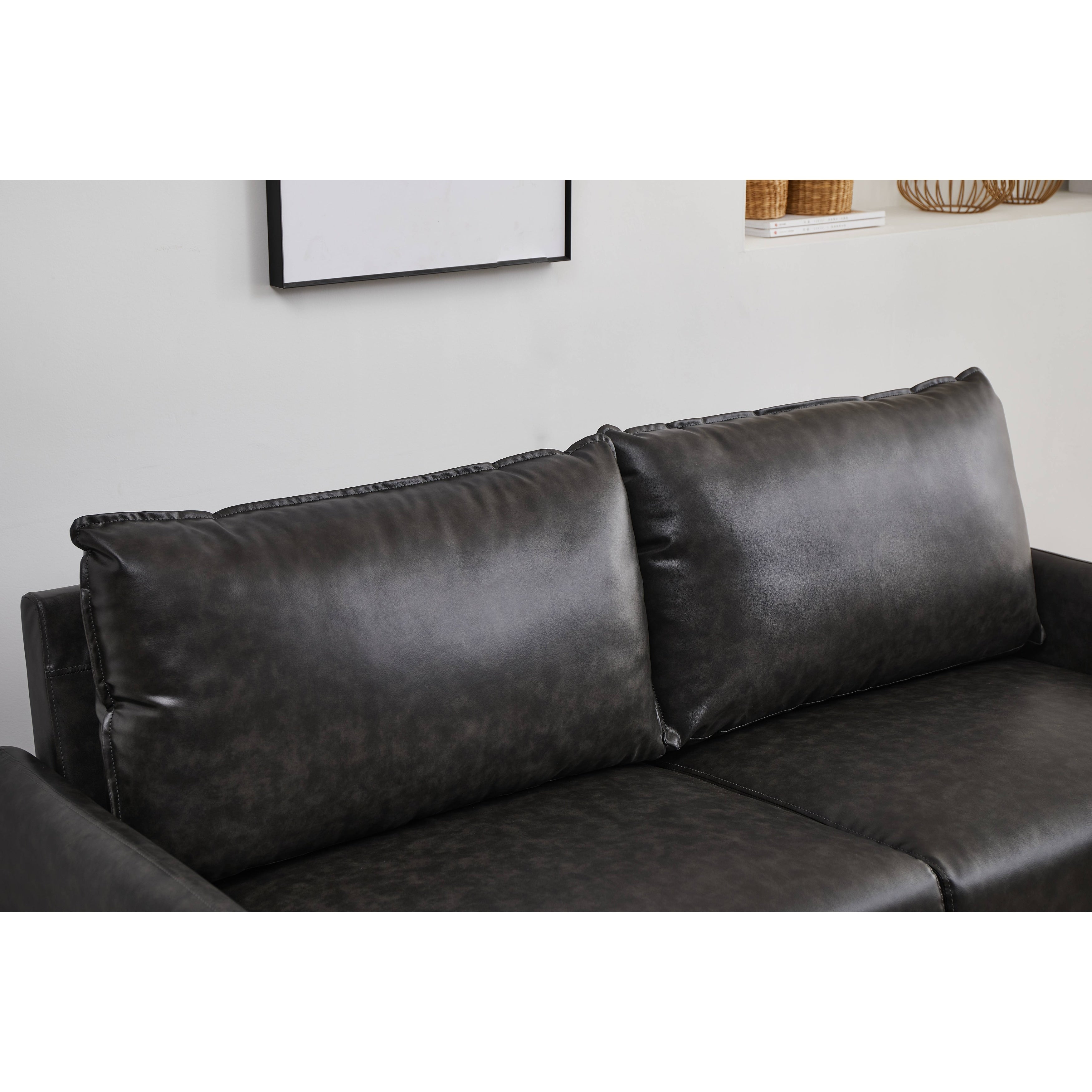 Faux leather 70'' Square Arm Sofa