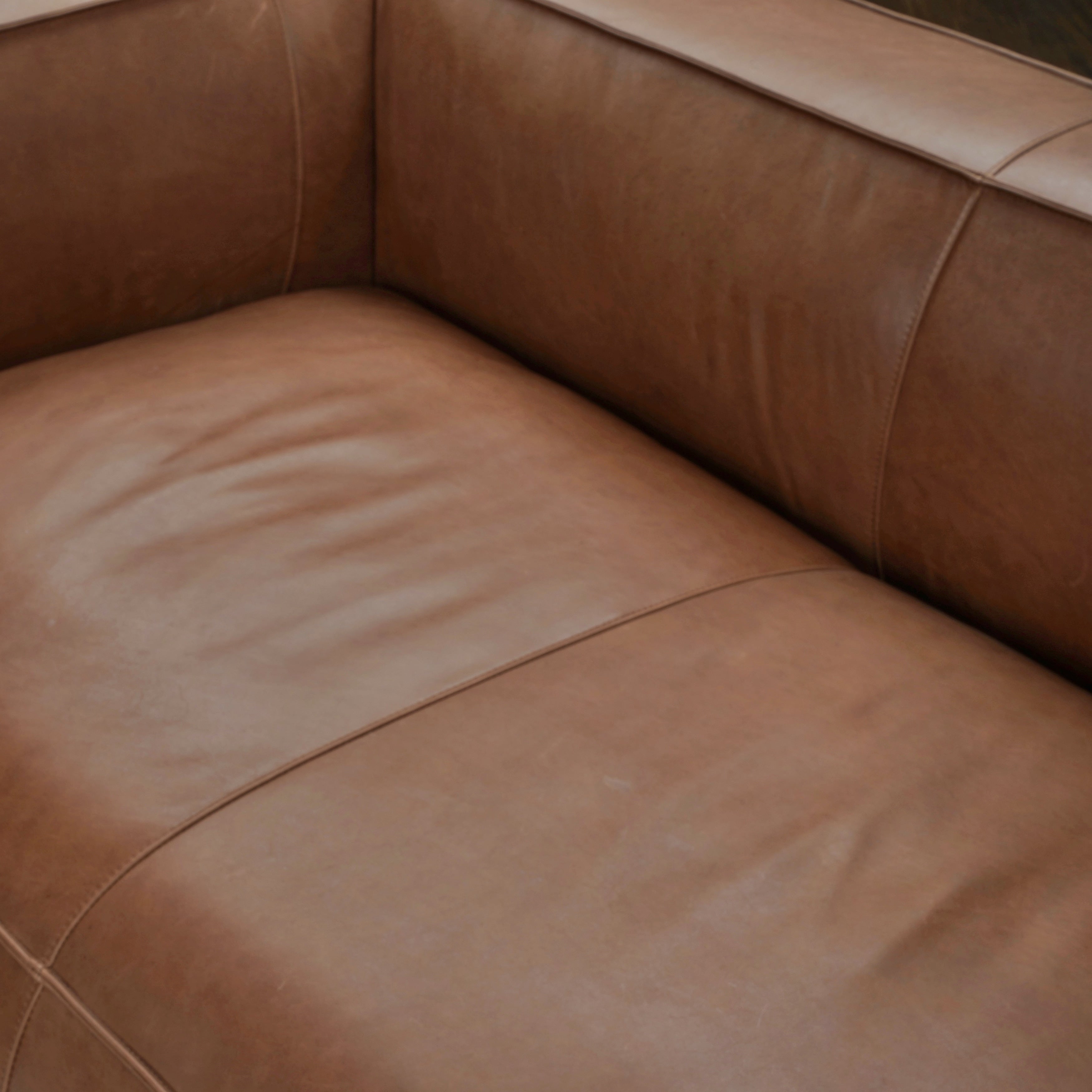 UR livingroom Full Aniline Leather Sofa Modern Genuine Leather Sofa Couch for Living Room - 100W x 43D x 26.25H