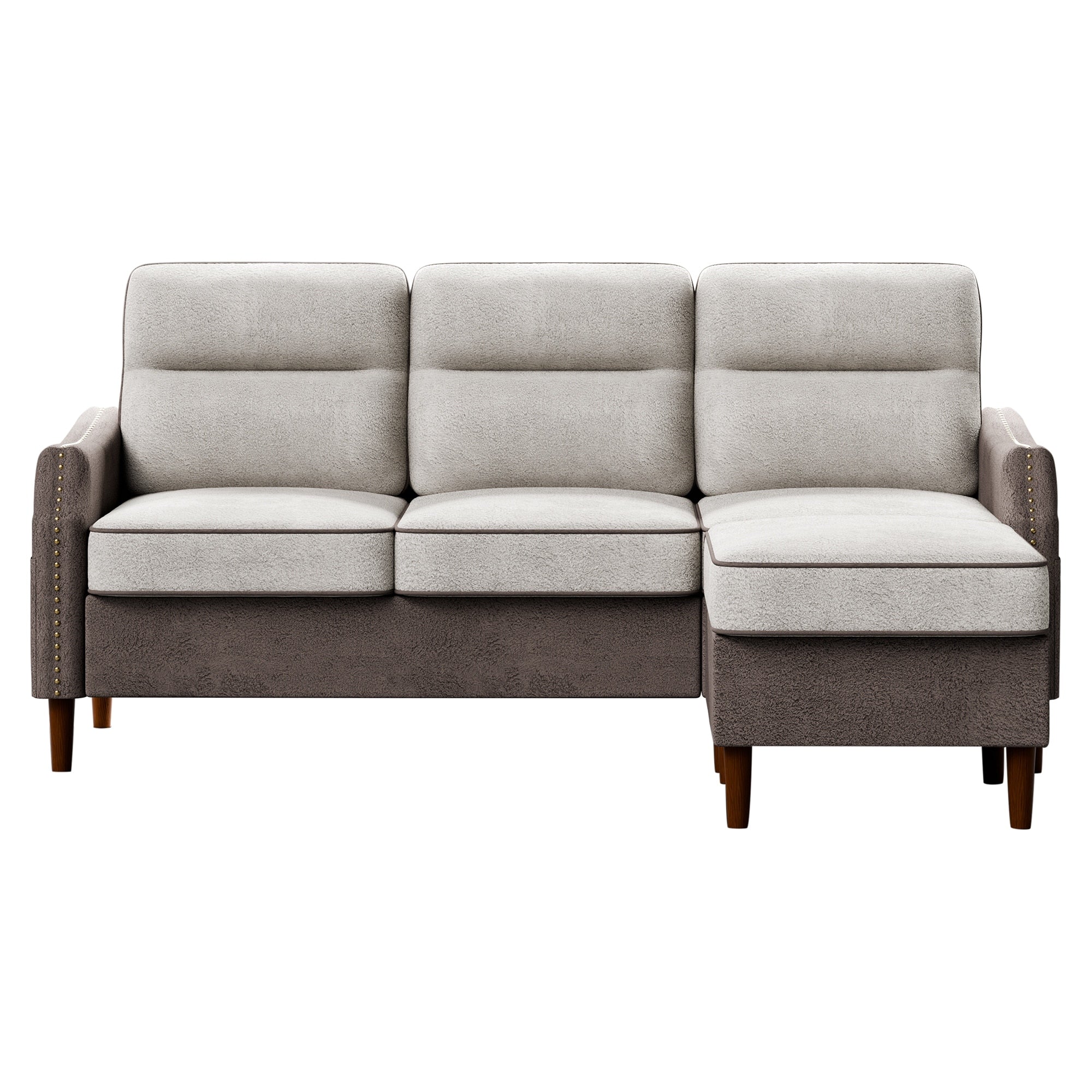 Futzca 78â?L Shaped Sofa Couch with Ottoman and Side Storage Bag