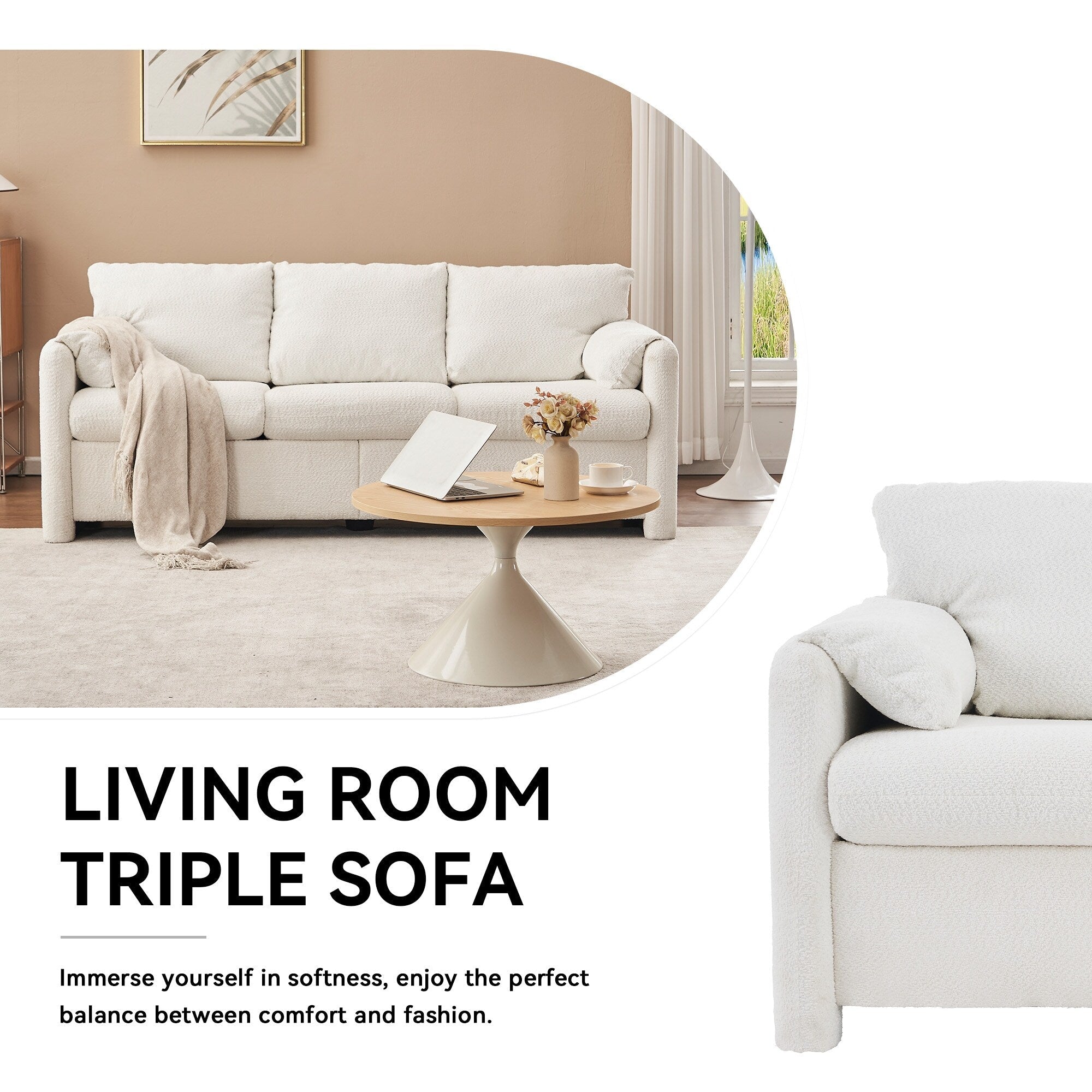 GDFStudio - Chloe Comfy Chenille Sofa Couch - Modern Upholstered Sofa Set