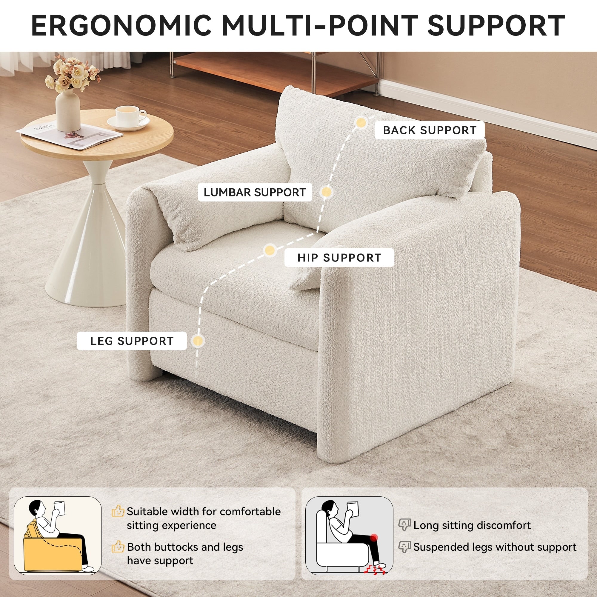 GDFStudio - Chloe Comfy Chenille Sofa Couch - Modern Upholstered Sofa Set