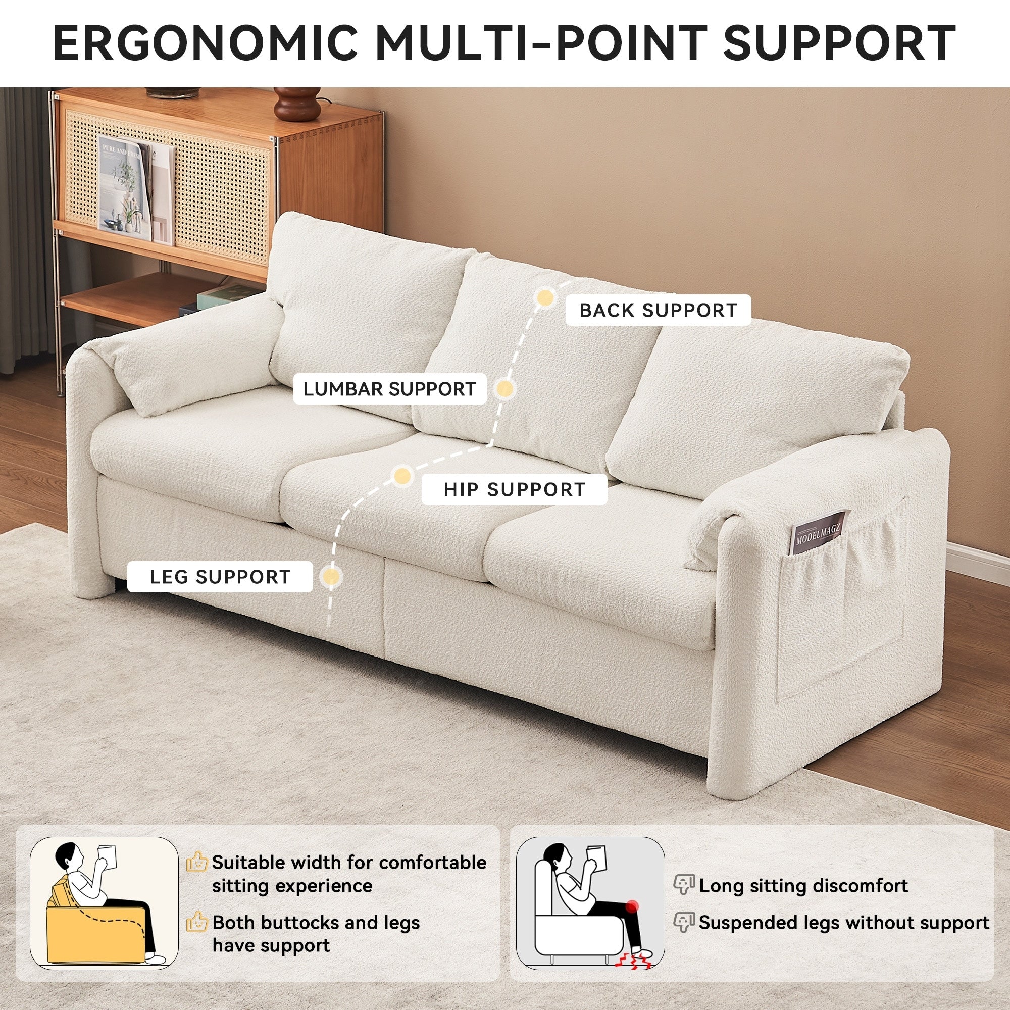 GDFStudio - Chloe Comfy Chenille Sofa Couch - Modern Upholstered Sofa Set
