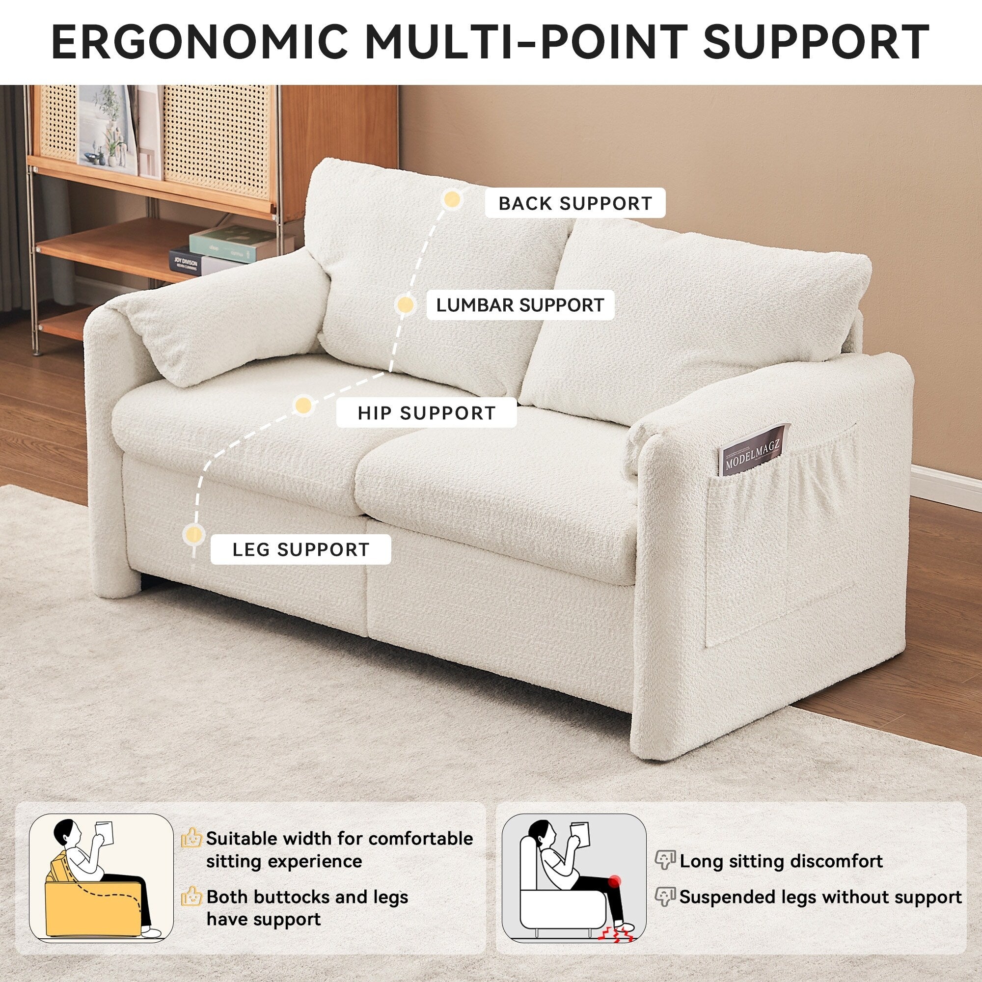 GDFStudio - Chloe Comfy Chenille Sofa Couch - Modern Upholstered Sofa Set