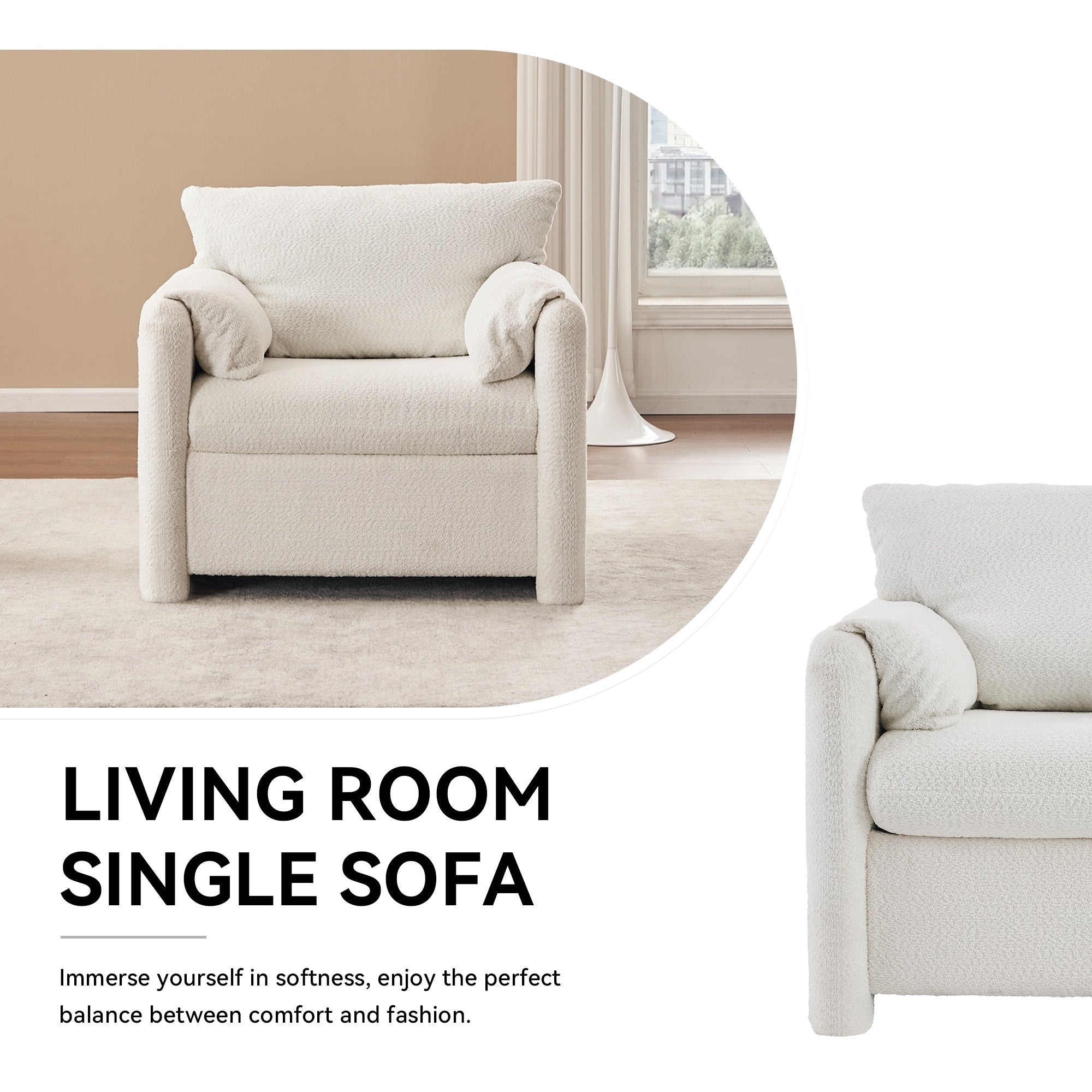 GDFStudio - Chloe Comfy Chenille Sofa Couch - Modern Upholstered Sofa Set