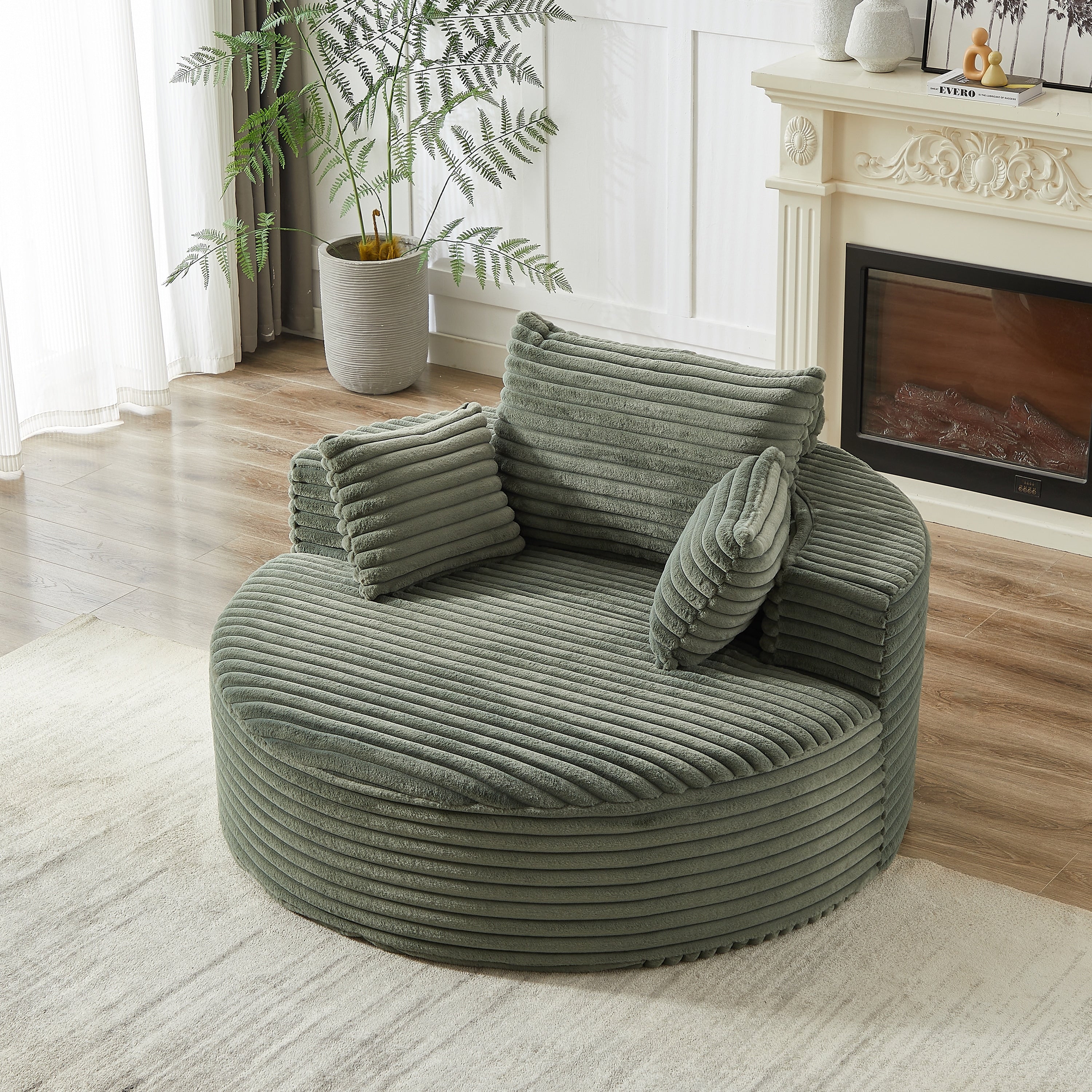 GDFStudio - Emberwood Corduroy Single Sofa Cloud Recliner