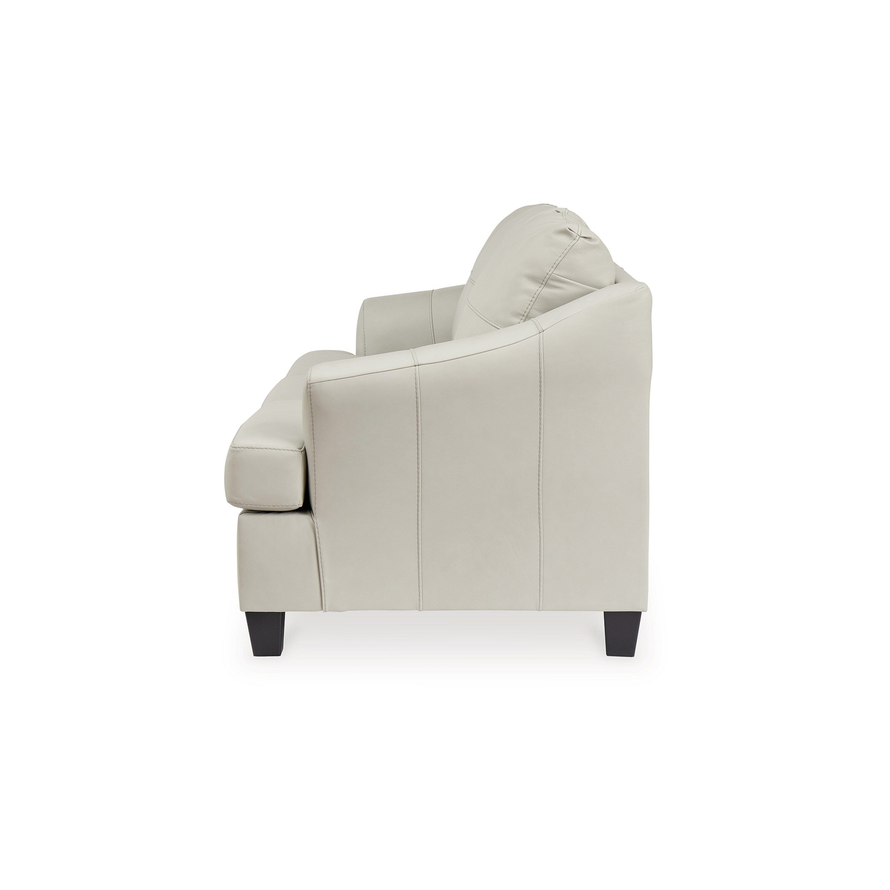 Geno 88 Inch Sofa, Oversized Back Cushion, Off White Real Leather