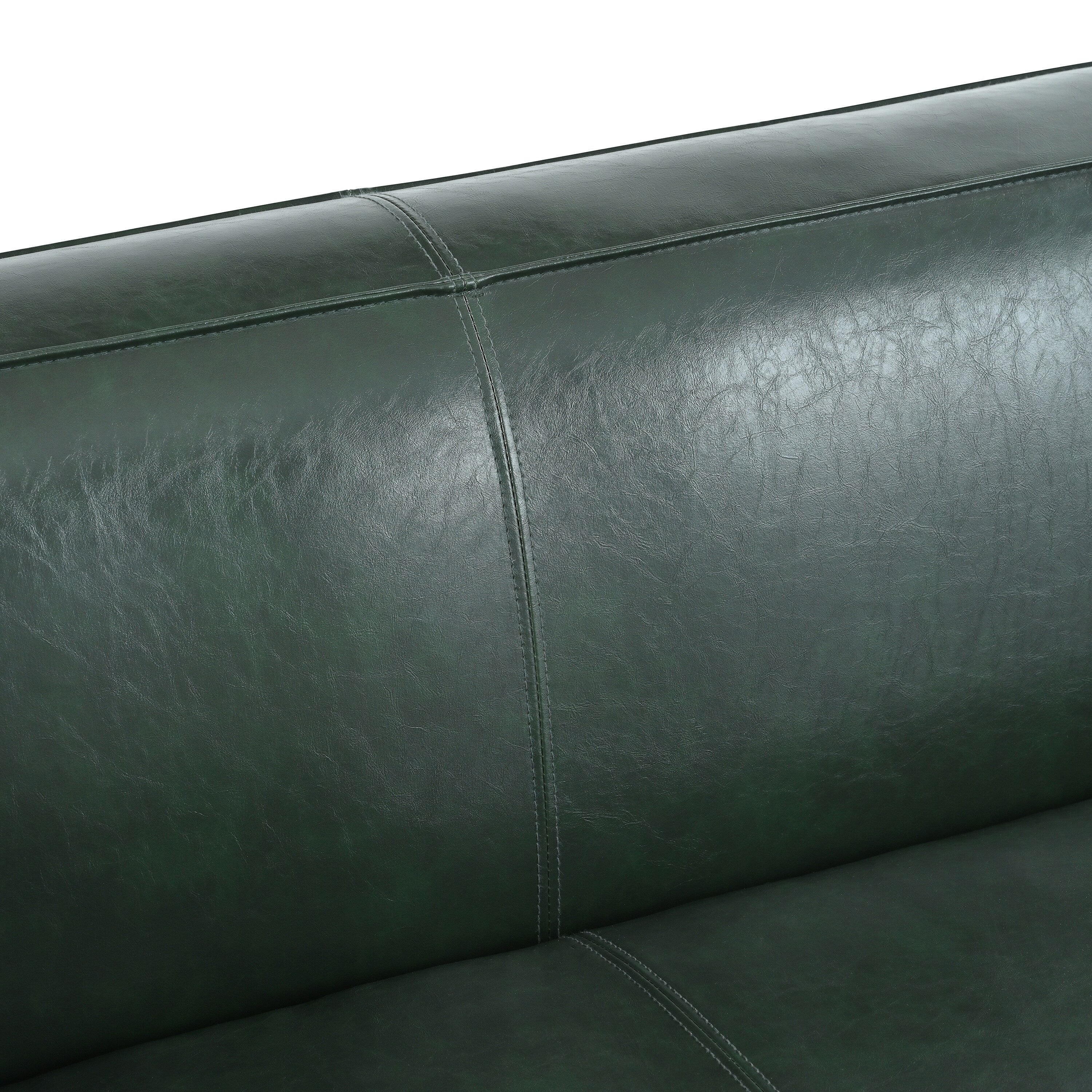 Goyette Faux Leather 3 Seater Sofa by Christopher Knight Home