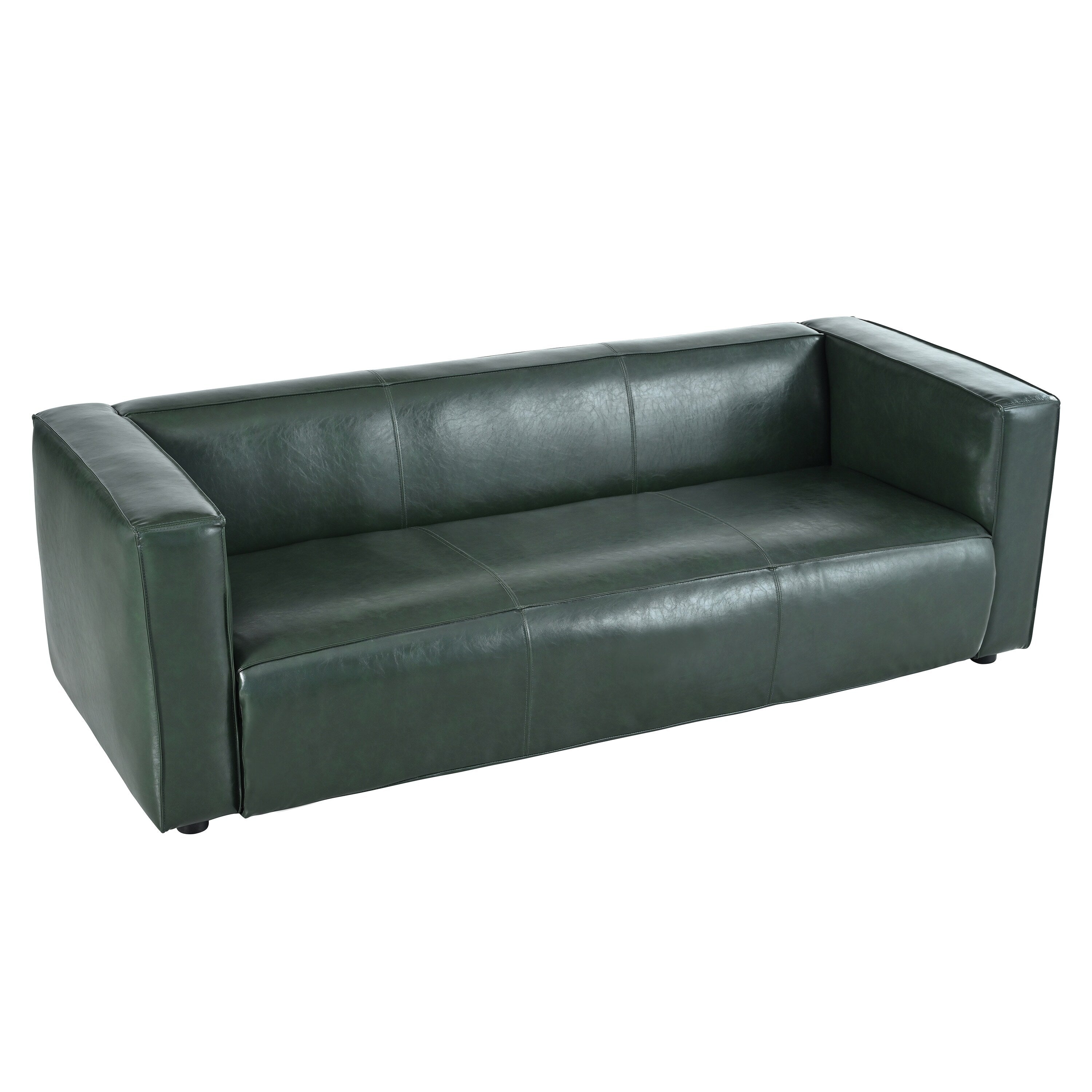 Goyette Faux Leather 3 Seater Sofa by Christopher Knight Home