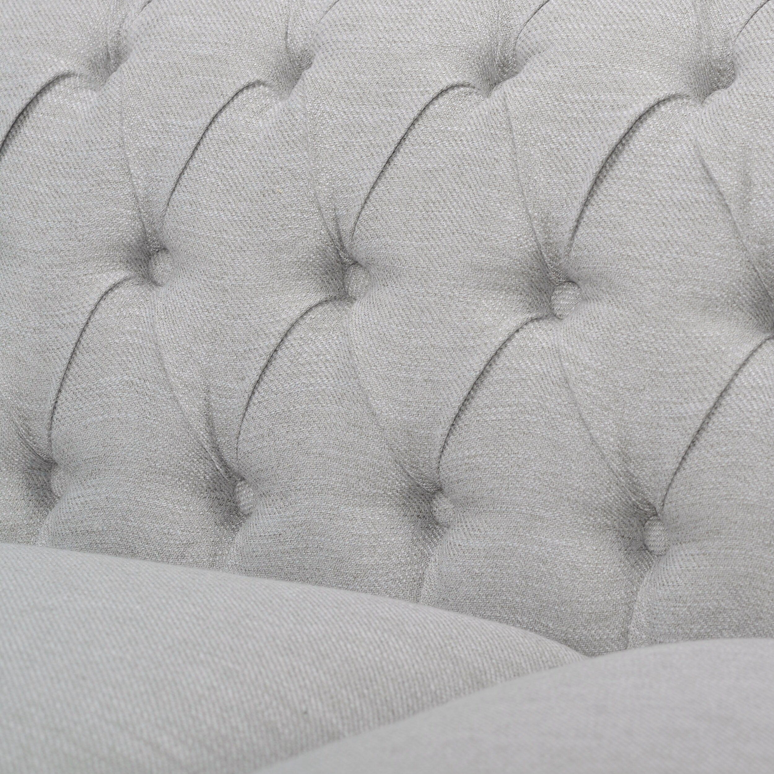 Grey 84.75 Chesterfield Button Tufted 3-Seater Sofa with Nailheads and Legs