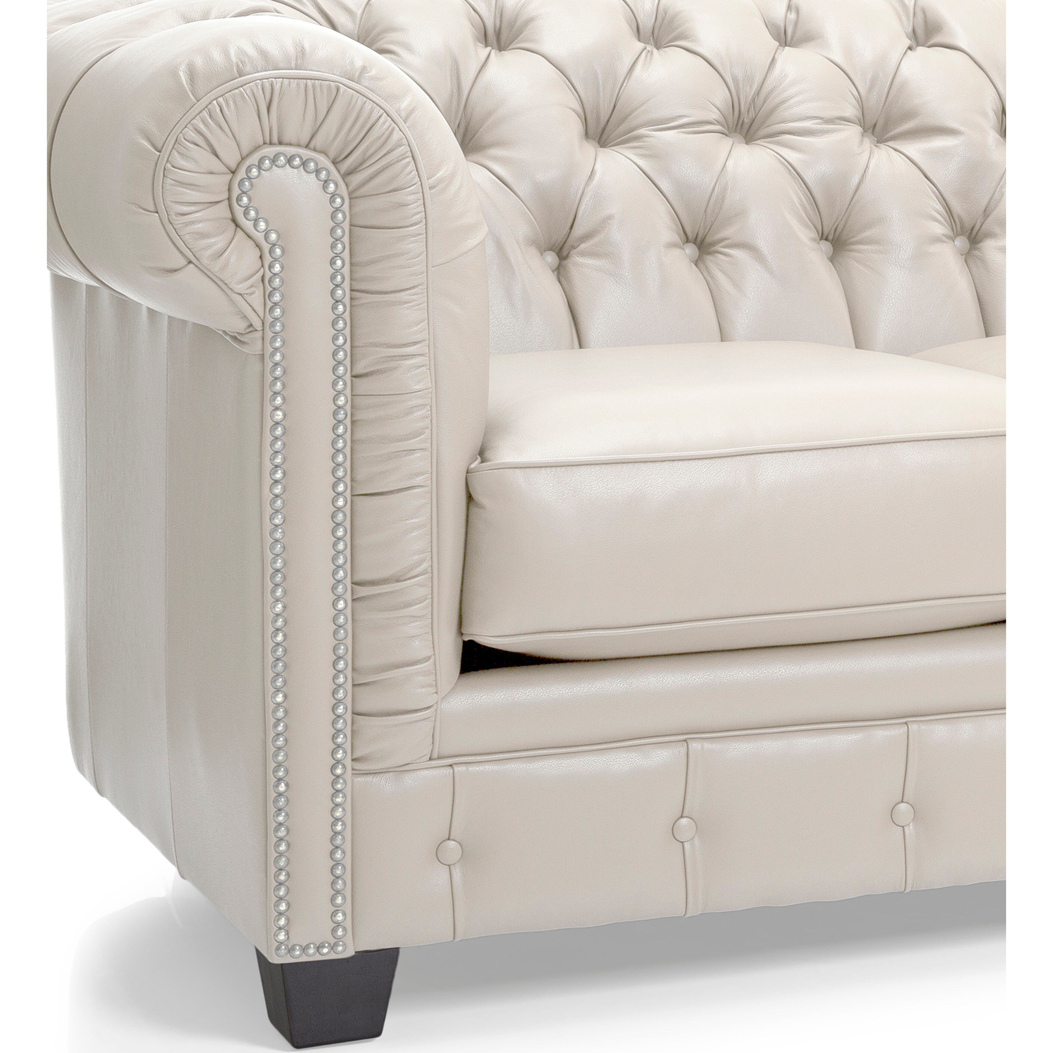 Hancock Tufted Top Grain Italian Leather Chesterfield Sofa - 31 H x 86 W x 40 D