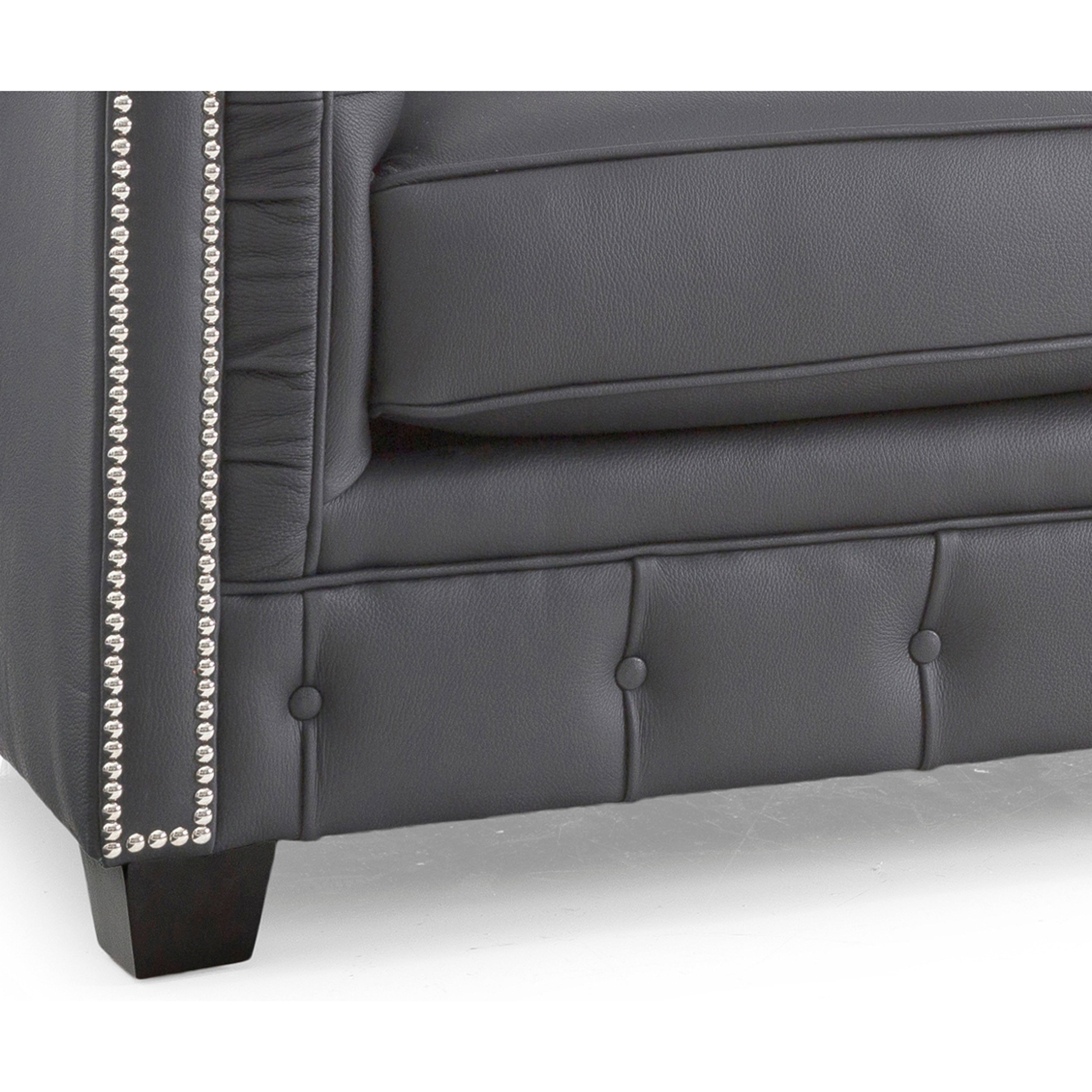 Hancock Tufted Top Grain Italian Leather Chesterfield Sofa - 31 H x 86 W x 40 D