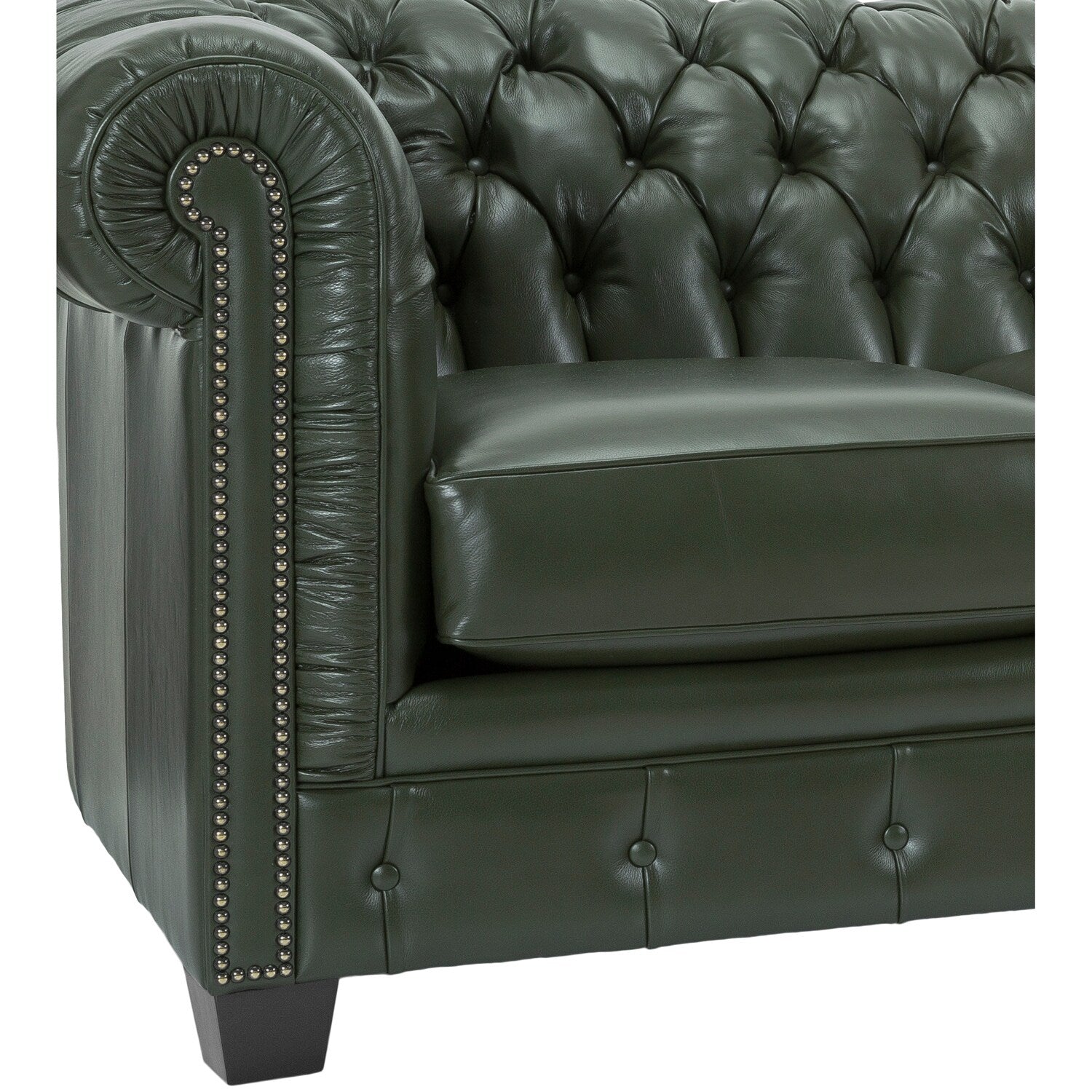Hancock Tufted Top Grain Italian Leather Chesterfield Sofa - 31 H x 86 W x 40 D