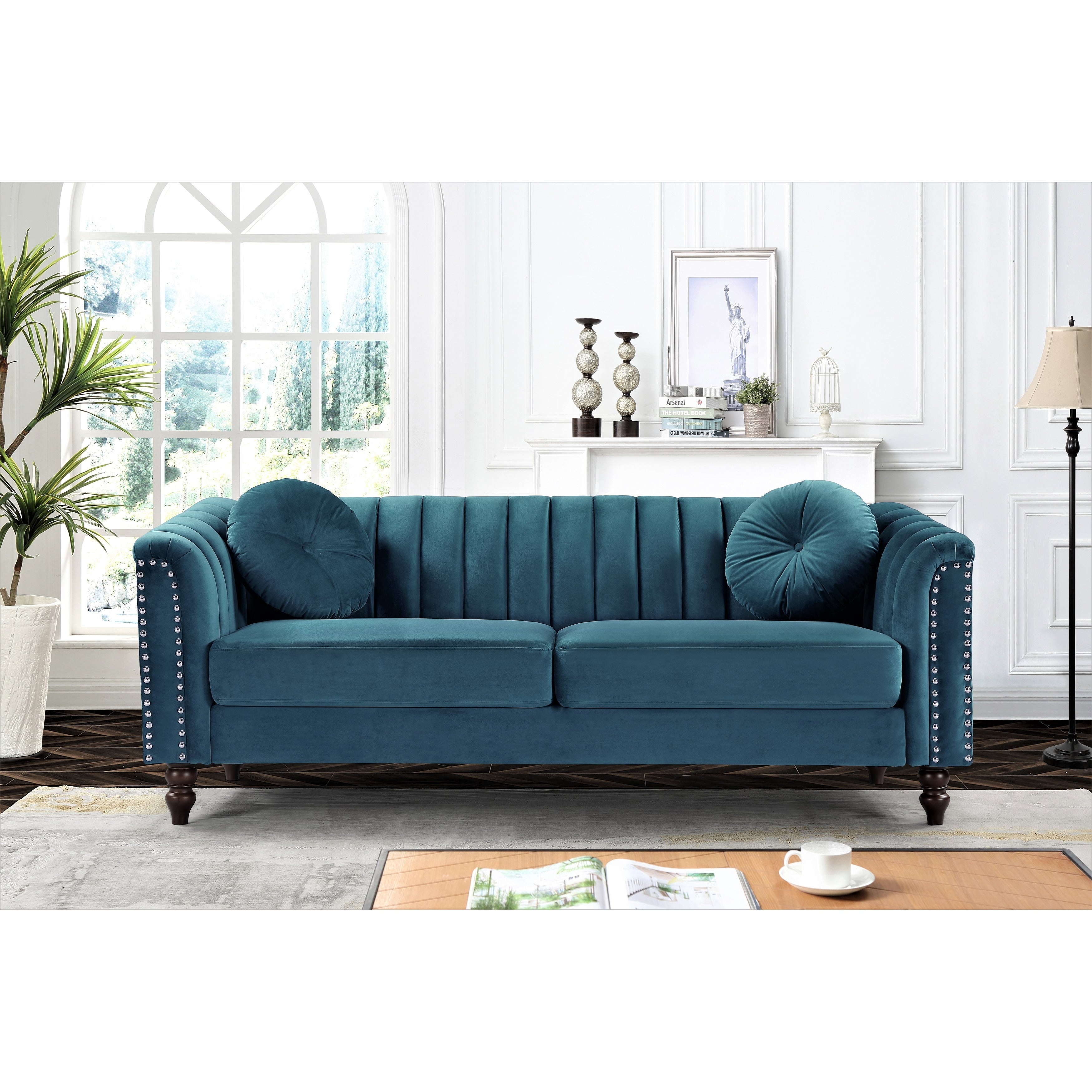 Hills Tufted Back Nailhead 75.2 Sofa